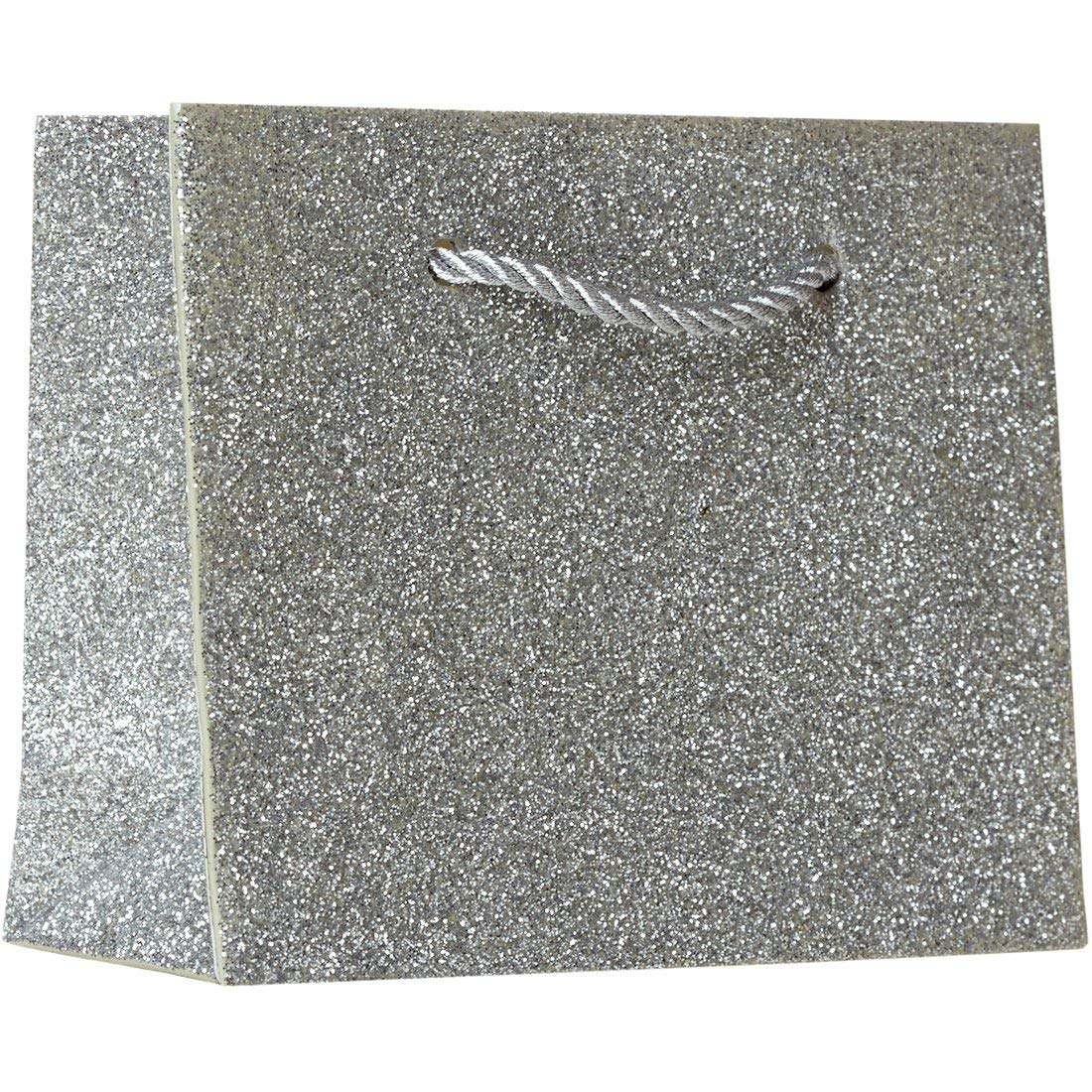 Jillson Roberts Tiny Silver Sparkle Paper Bags - 120 Pcs Small Gift Bags for Party Favors, Wedding Confetti, Jewelry Packaging & DIY Crafts