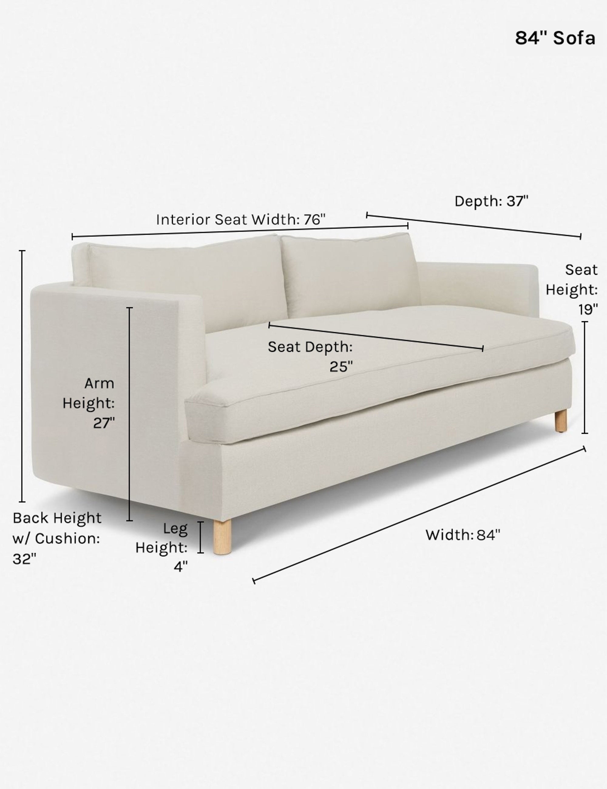 Belton Sofa by Ginny Macdonald - Modern Mid-Century Fabric Couch for Living Room, Lounge & Office - Comfortable & Stylish Home Furniture