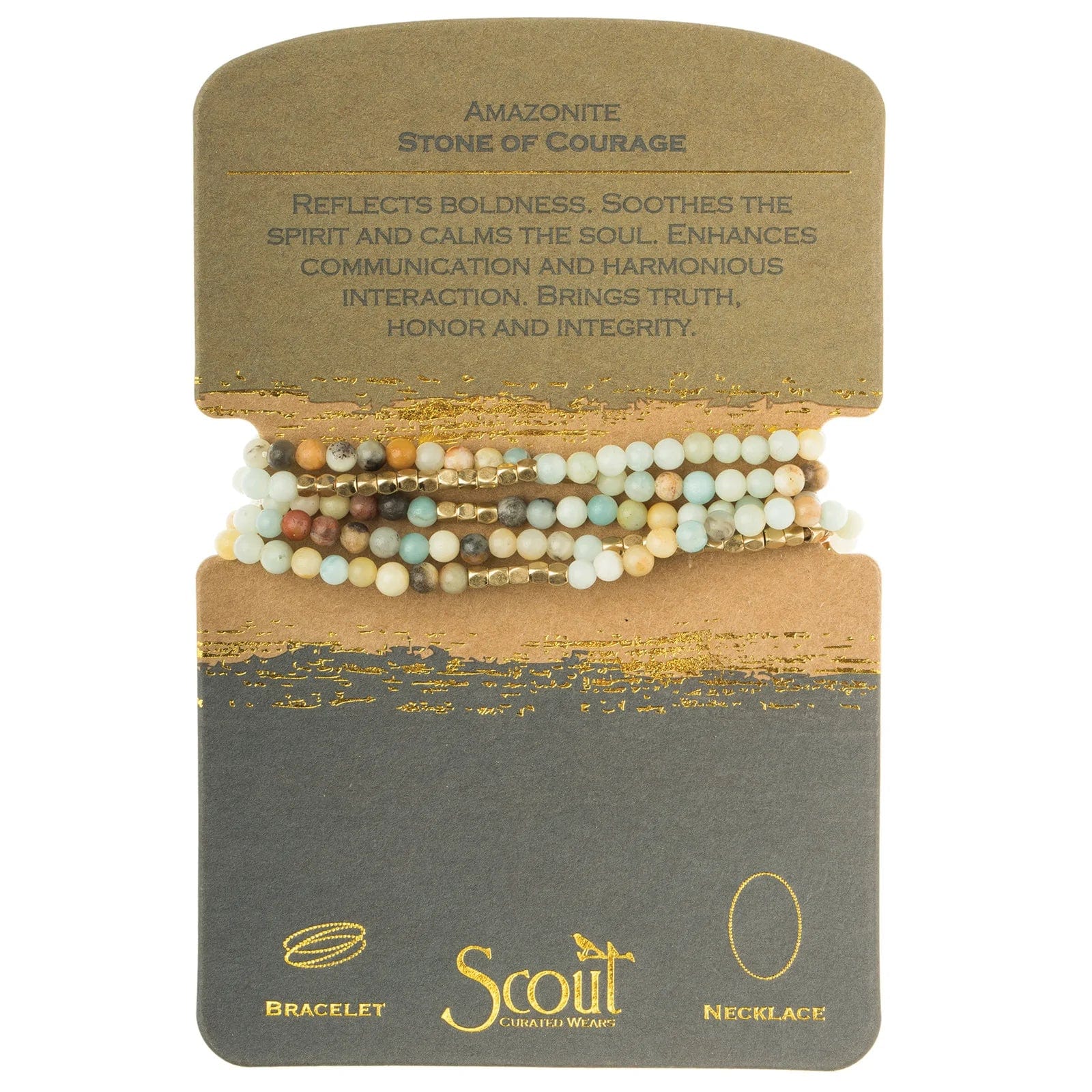 Amazonite Wrap Bracelet for Courage & Confidence - Healing Crystal Jewelry for Stress Relief, Meditation & Positive Energy (Gift for Women, Men)