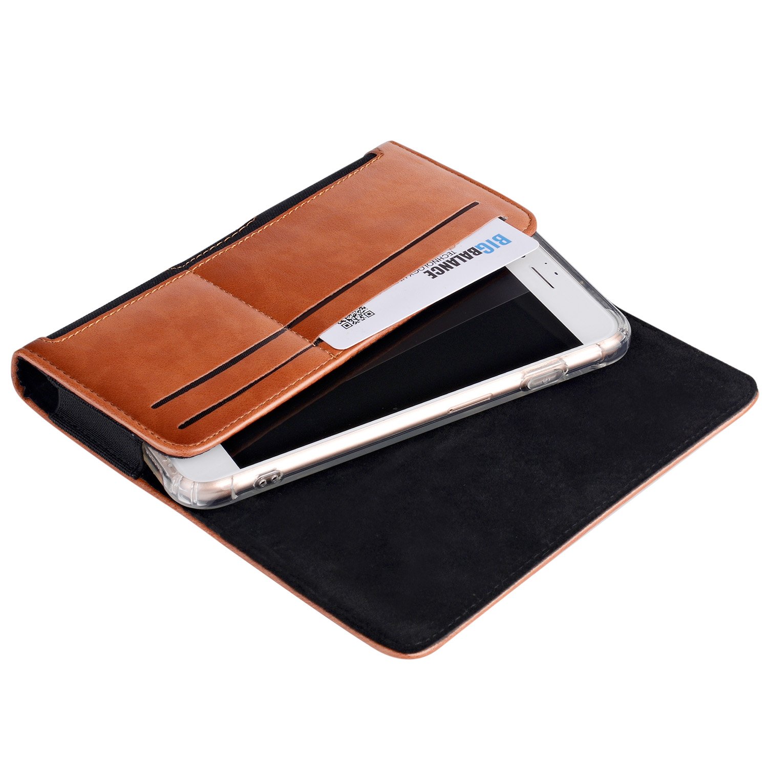 Premium Leather Phone Holster for Samsung Galaxy S21 FE 5G/S23 Plus/S8+/S9+/S10 Plus & iPhone Xs Max/14 Pro Max - Belt Clip Pouch Case with Secure Holder (Brown) - Perfect for Outdoor Activities, Work & Travel