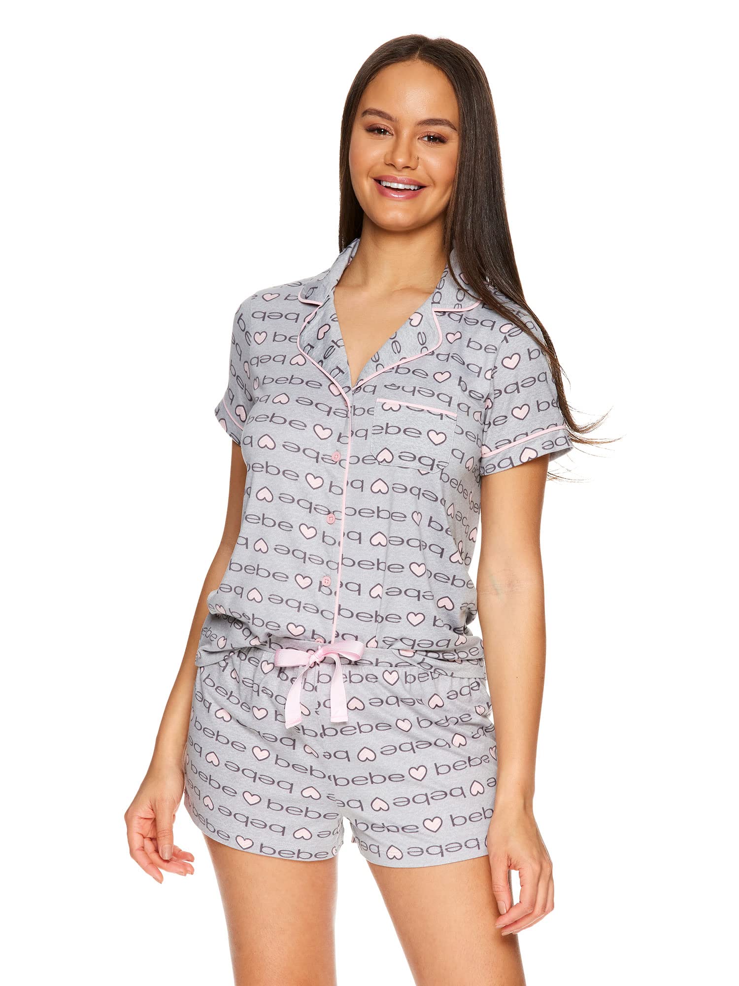 Women's Button Down Pajama Set - Soft Sleepwear Shirt & Shorts Lounge Set for Comfortable Nights & Relaxing at Home