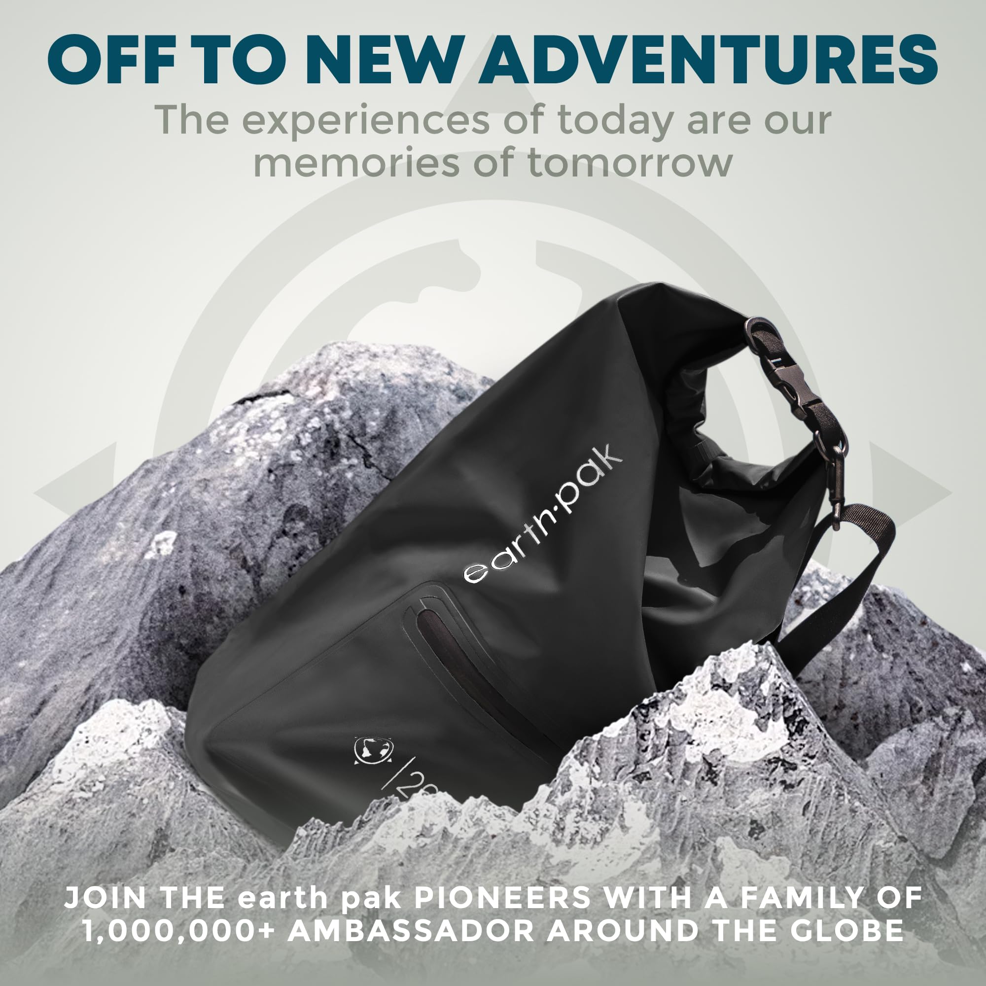 **Earth Pak Waterproof Dry Bag Backpack with Zippered Pocket – Keep Gear Dry for Kayaking, Swimming, Hiking & Beach – Includes Waterproof Phone Case**