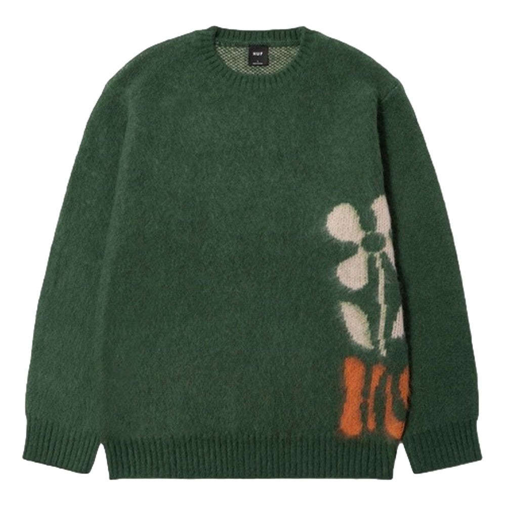 HUF JP Blossom Sweater Green - Stylish Japanese Streetwear Pullover for Men & Women | Perfect for Casual Outfits, Urban Fashion & Street Style