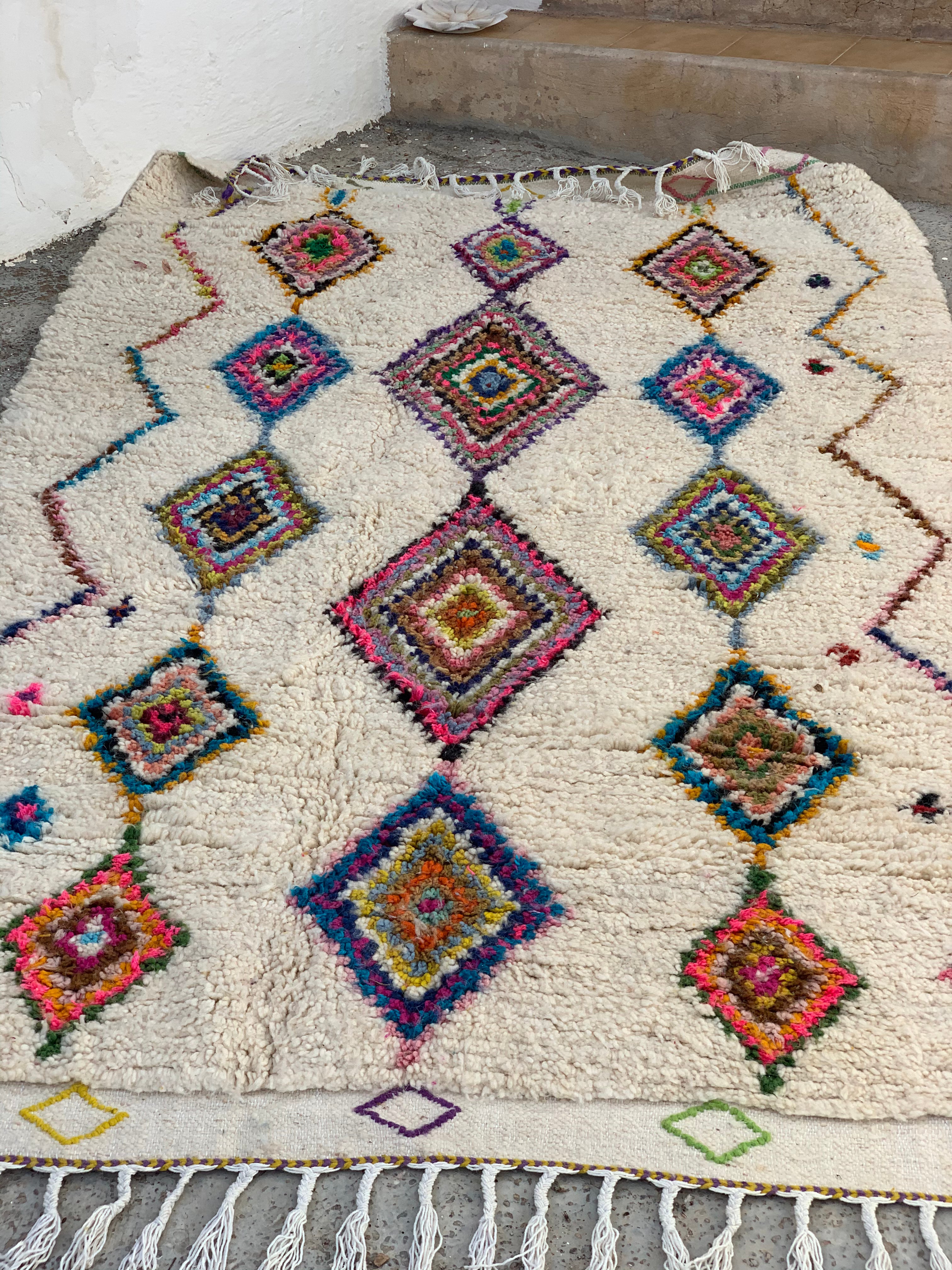 Vintage Moroccan Carpet - Handmade Unique Masterpiece for Boho Home Decor & Living Room