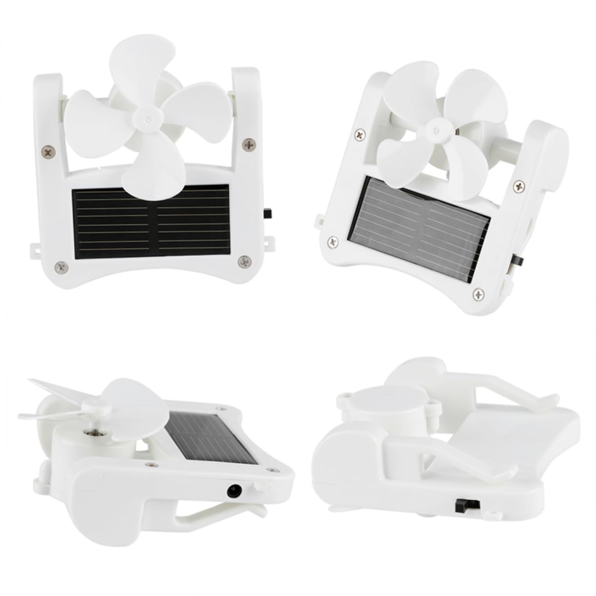 Solar Powered Cooling Fan Hat with Mini Clip-on Fan - Portable Outdoor Camping & Travel Gear for Sun Protection & Cooling - USB Rechargeable, White, Perfect for Kids & Adults