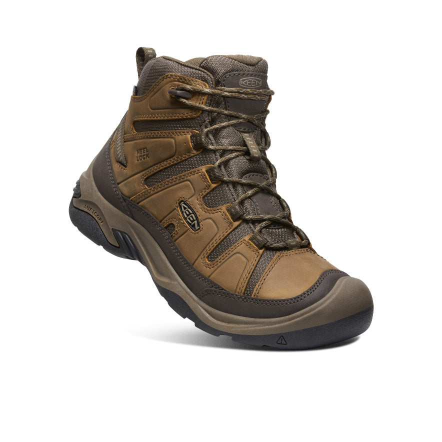 Men's Circadia Waterproof Hiking Boots - Bison/Brindle Color - Durable Outdoor Winter Snow Boots for Trekking & Camping