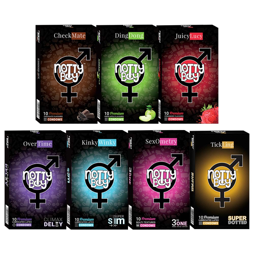 NottyBoy 1000 Pack Bulk Latex Male Condoms - Assorted Variety Pack for Safe Sex, Protection & Birth Control - Perfect for Adults, Couples, Clinics & Bulk Purchases