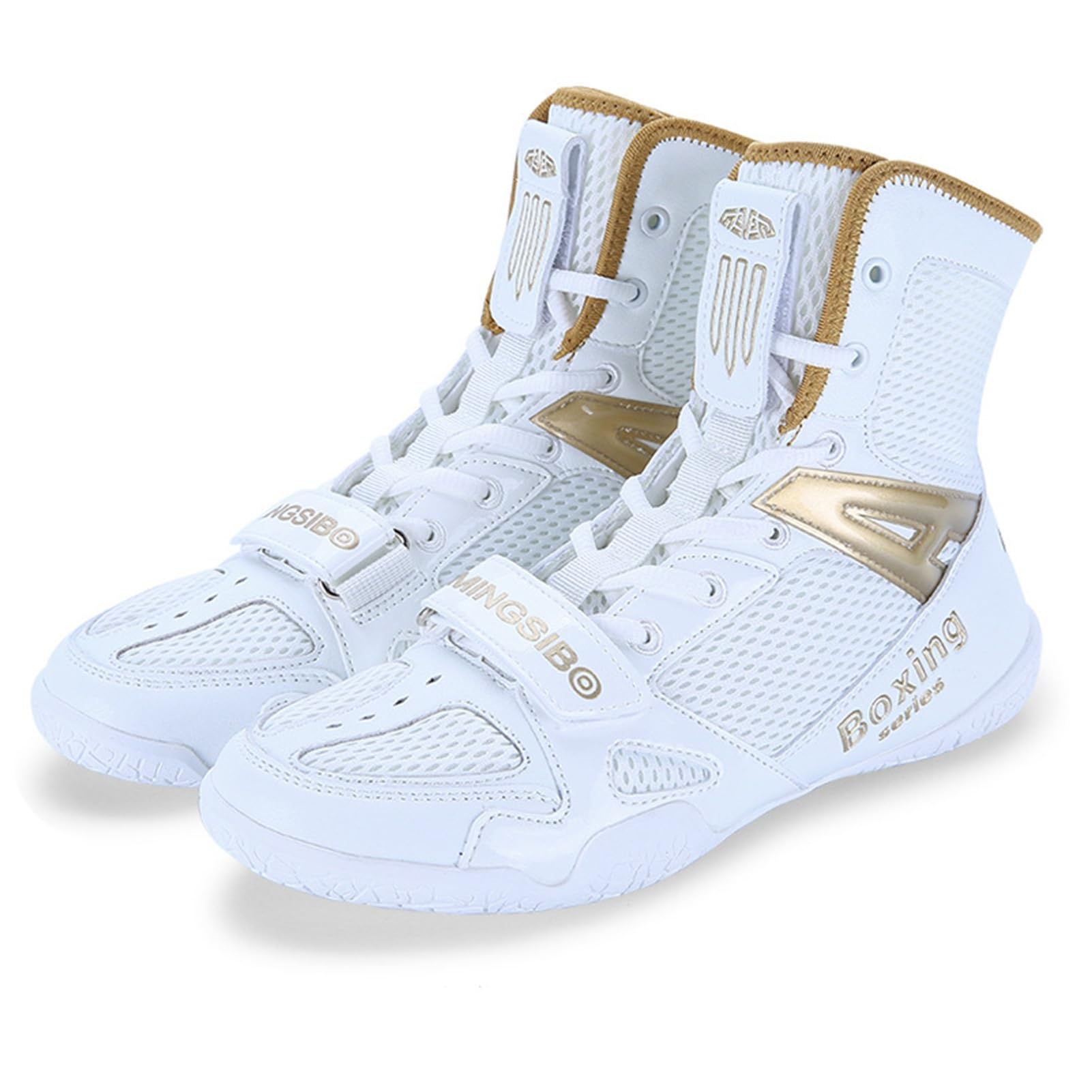 Professional Men's Wrestling Shoes - High Top Boxing Shoes for Outdoor Training, Lightweight Breathable Non-Slip Kickboxing Footwear (Unisex for Adults & Youth) - Ideal for MMA, Martial Arts & Gym Workouts