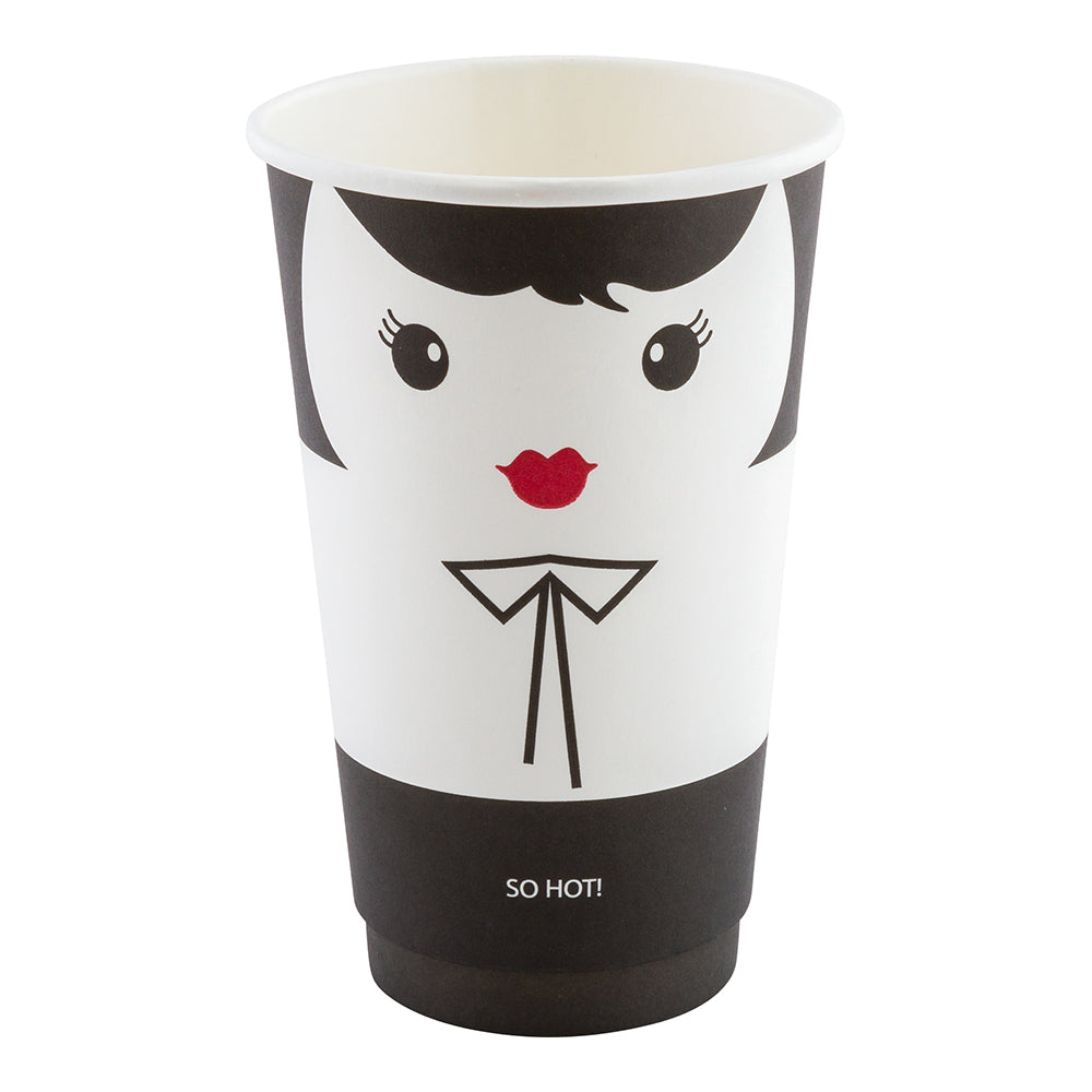 16 oz Double Wall Insulated Paper Coffee Cups - Set of 25 (3.5