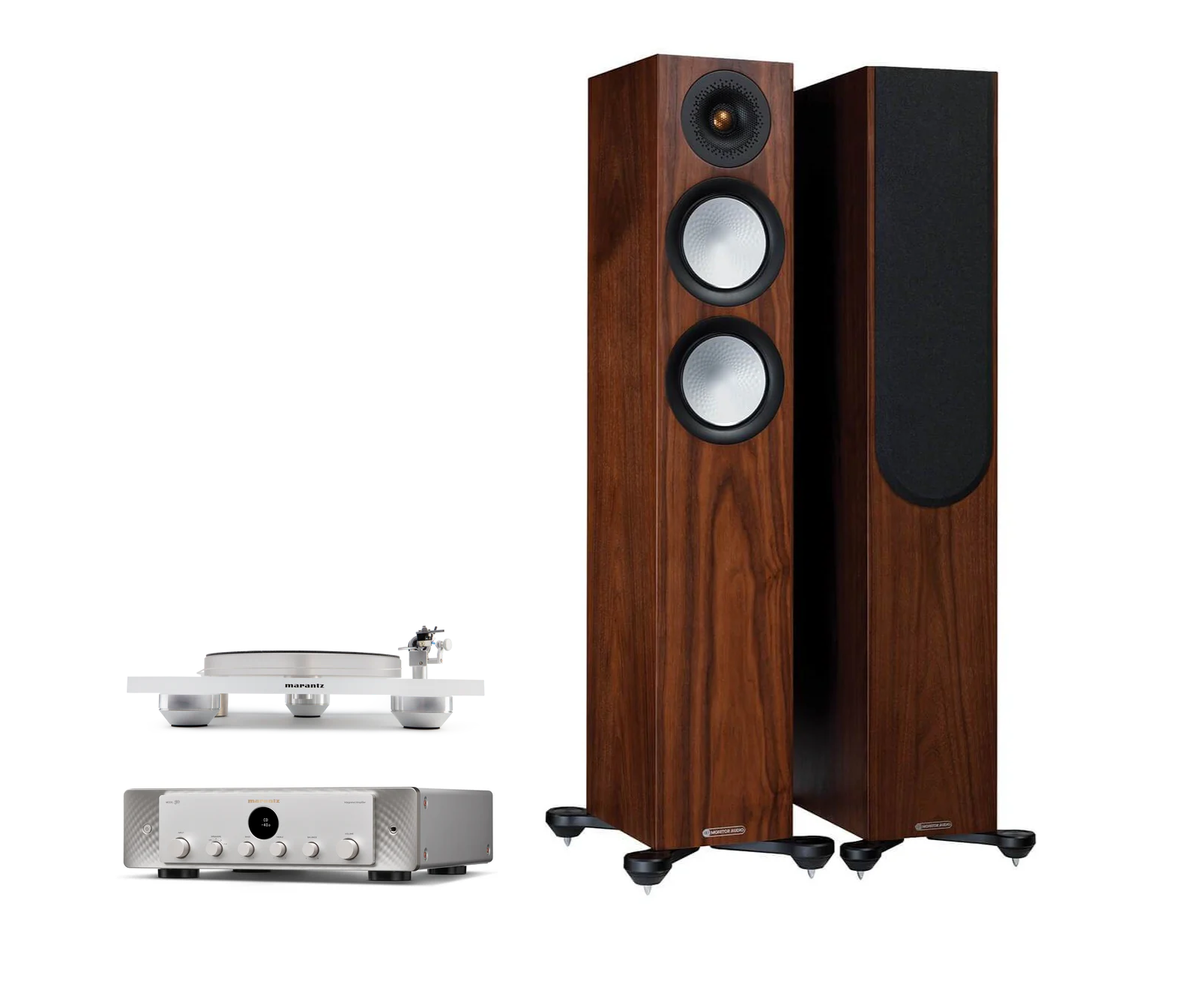 Marantz & Monitor Audio Premium Vinyl HiFi Stereo System - High-Fidelity Turntable Setup for Audiophiles & Home Theater Enthusiasts | Perfect for Vinyl Collections, Music Lounges & Entertainment Rooms