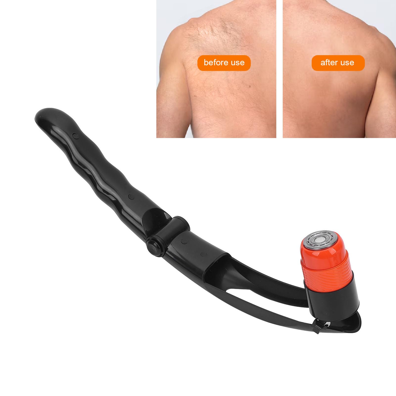 Rechargeable Men's Back Hair Trimmer - Ergonomic Long Handle Electric Shaver for Body Grooming & Hair Removal - Detachable & Easy to Use for Smooth Skin at Home or Gym