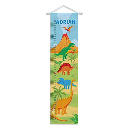 Personalized Kids Growth Chart with Name - Custom Dinosaur Design - 12