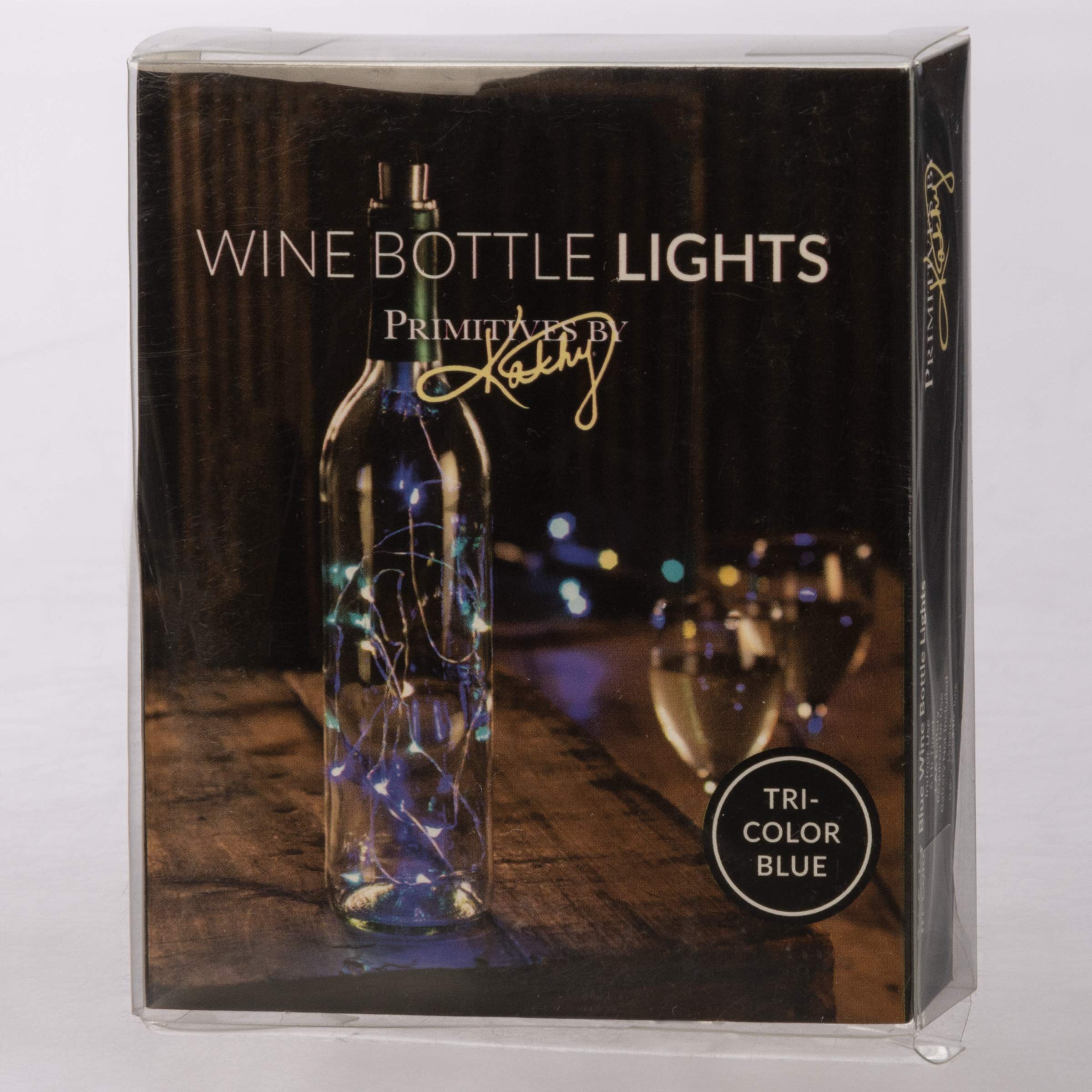 Primitives by Kathy 58-Inch Wine Bottle String Lights - Tri-Color Blue LED Decor for Home, Garden, Patio & Wedding Party Lighting