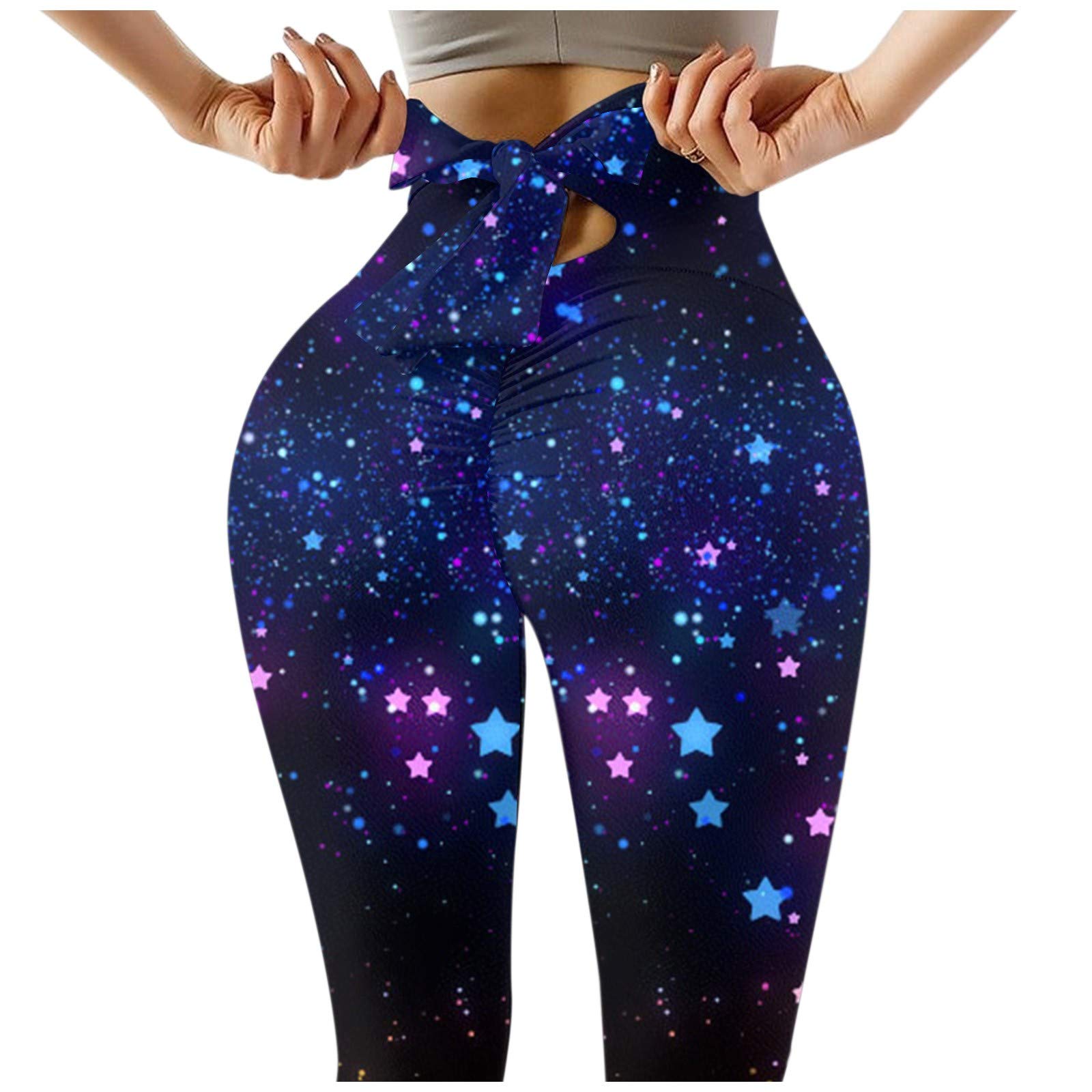 Trendy TikTok High Waist Yoga Pants for Women - Tummy Control Workout Leggings with Back Bow Tie, Hip Lift Design for Running, Fitness & Lounge Wear | Perfect for Gym, Yoga & Casual Outfits
