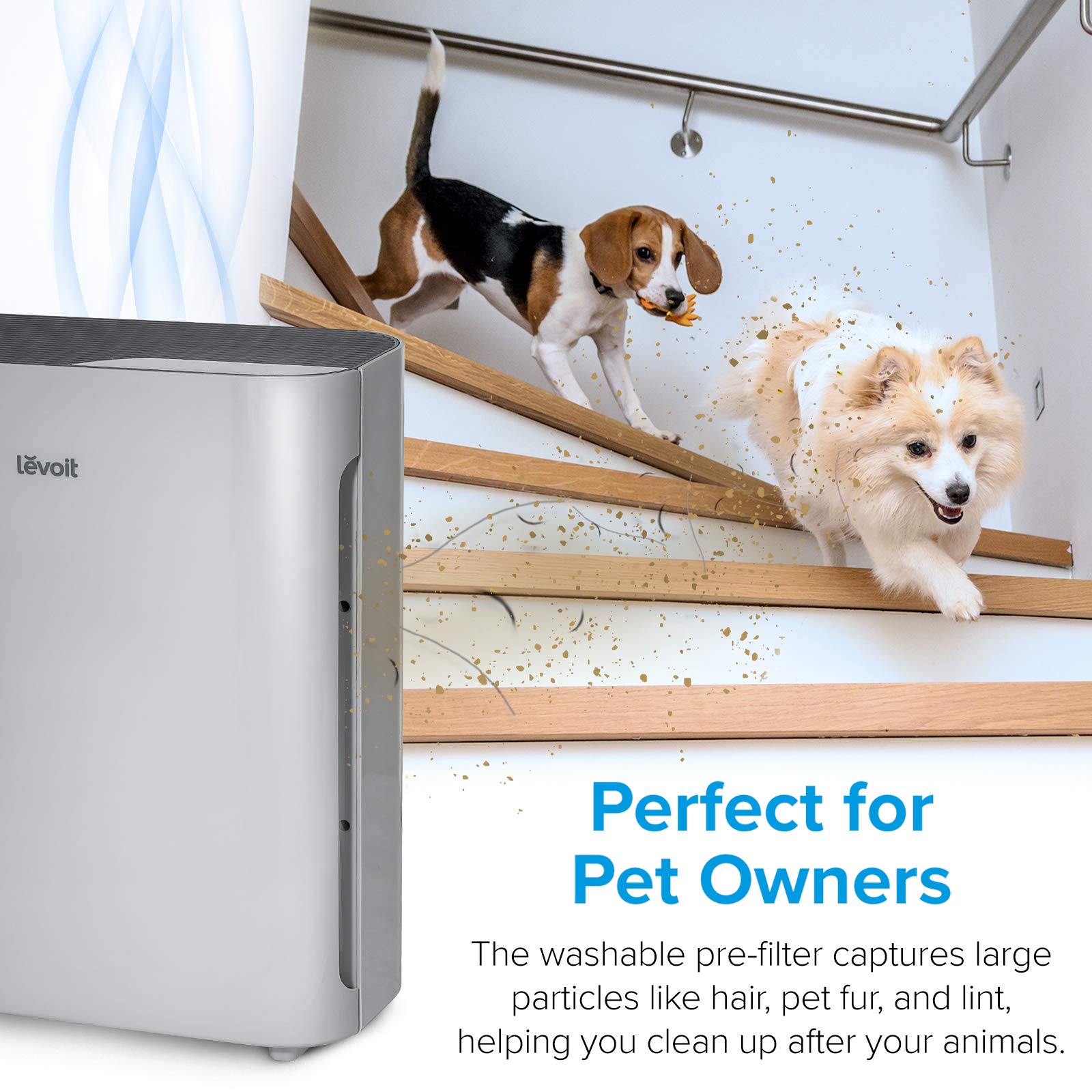 LEVOIT HEPA Air Purifier for Large Rooms - Washable Filter, Eliminates Allergies, Smoke, Dust, Pollen & Pet Hair | Ultra Quiet Bedroom Air Cleaner | Grey (Vital 100 Model) | Perfect for Home, Office & Nursery Use
