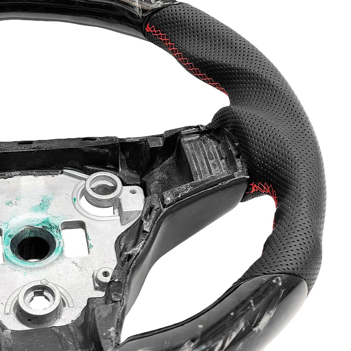 Premium Carbon Fiber Steering Wheel for Tesla Model 3 (2017-2022) - Forged Design with Red Stitching - Non-Slip Grip & Hand Protection - Upgrade Your Driving Experience for Sporty & Luxury Feel