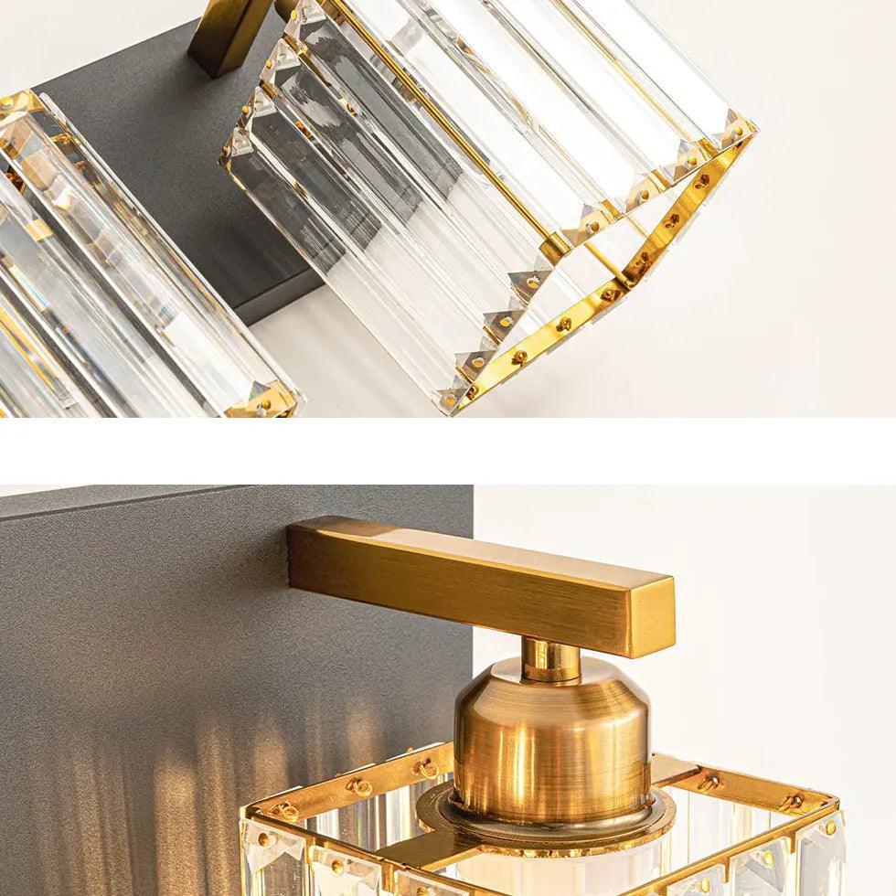 Elegant Gold Crystal Wall Sconces for Bathroom - Modern Vanity Lighting for Spa, Powder Room & Home Decor