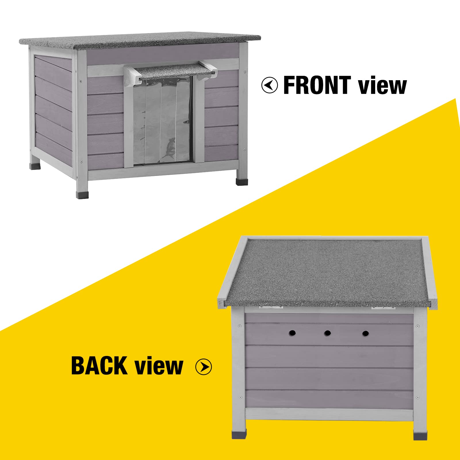Aivituvin Weatherproof Wooden Cat House for Outdoor Cats - Durable Feral Cat Shelter with Removable Roof, Perfect for Backyard, Garden & Patio Use