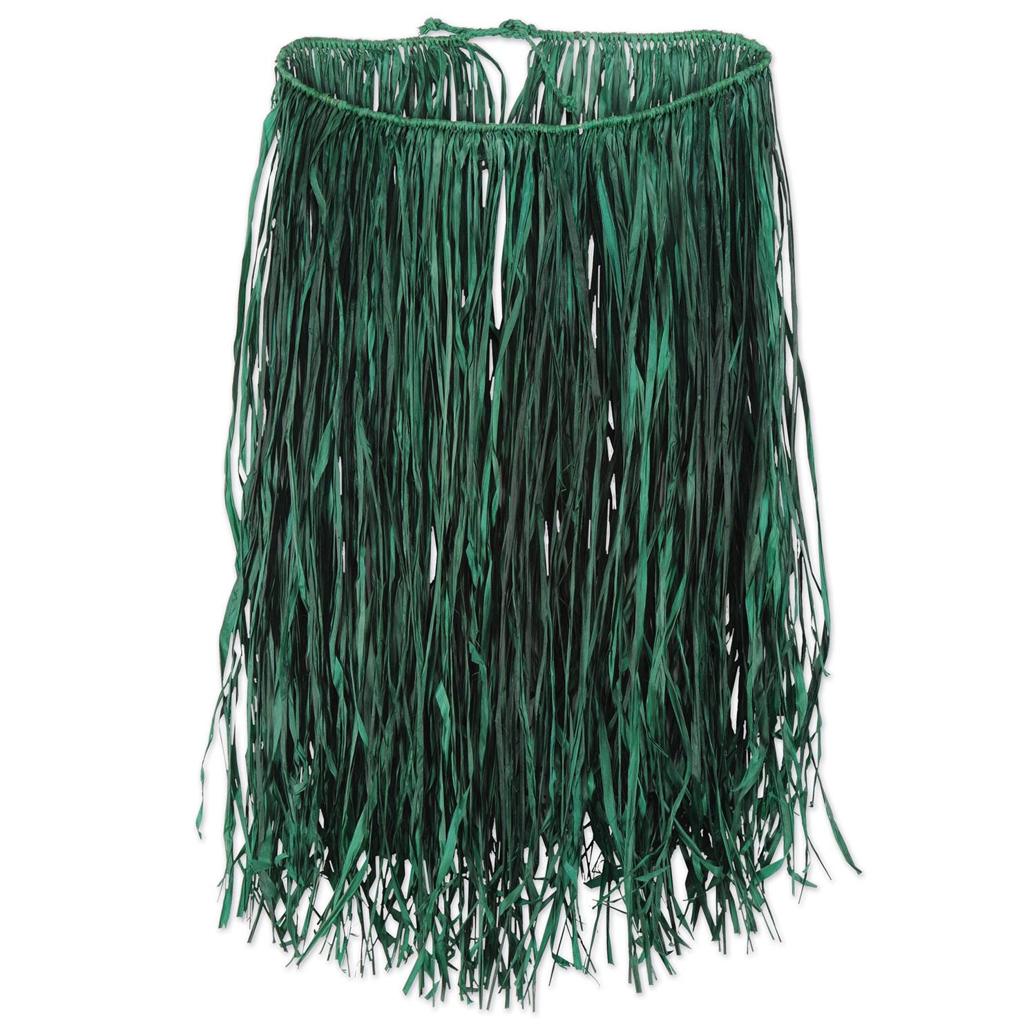 12 Pack Beistle Luau Party Adult Raffia Hula Skirts - Tropical Green Grass Skirts for Hawaiian Themed Parties, Costumes & Beach Events