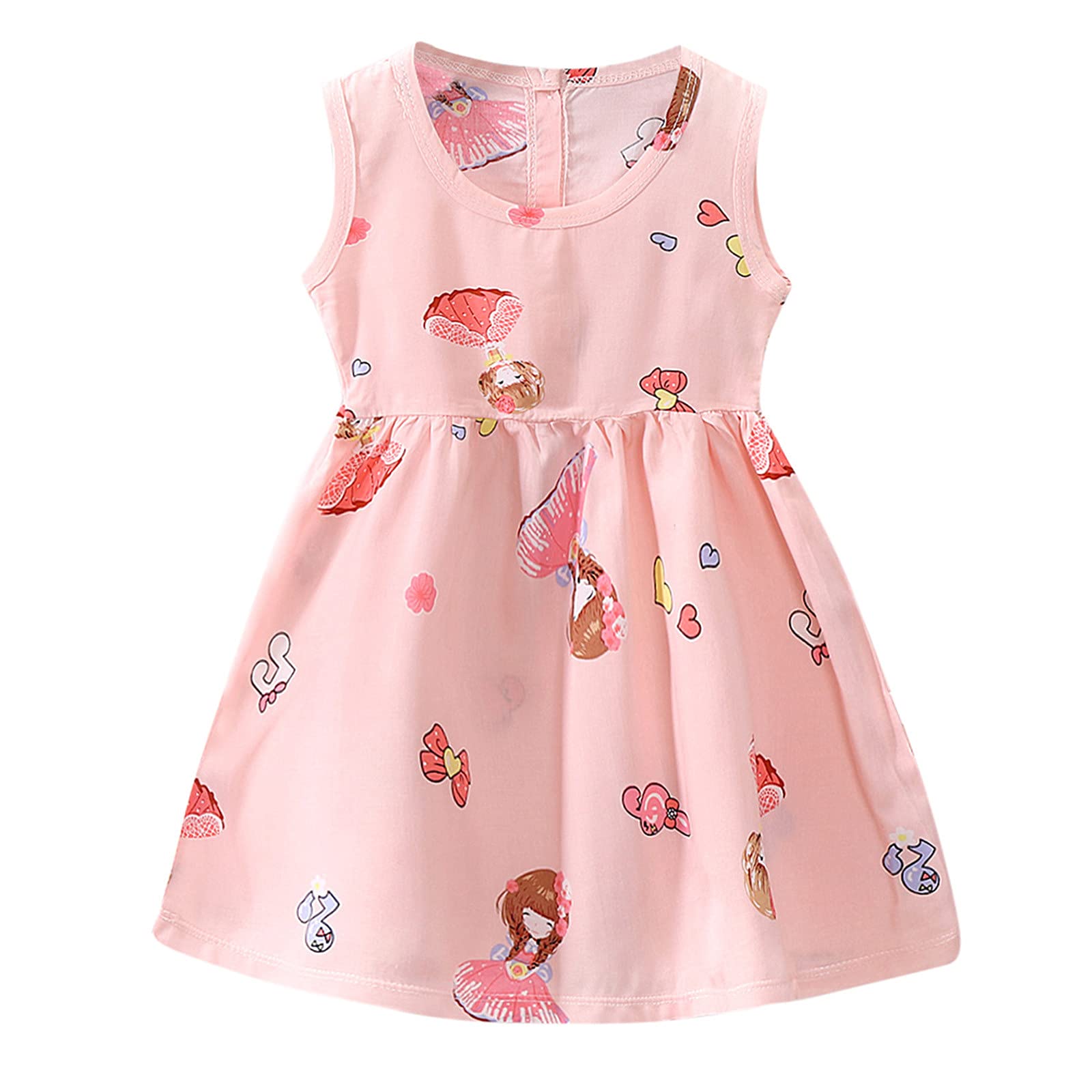 Floral Princess Baby Girl Dress - Sleeveless Toddler Beach Dress for Girls 18-24 Months | Perfect for Weddings, Parties & Summer Outfits (Orange)