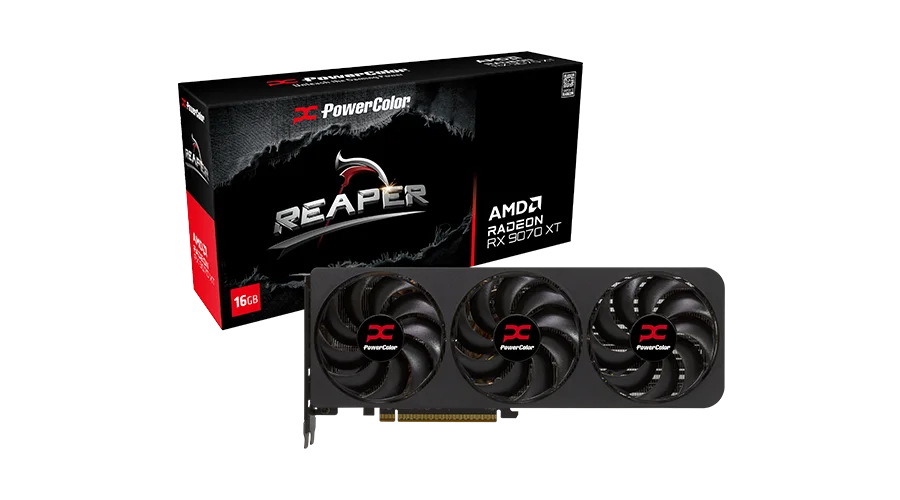 PowerColor Radeon RX 9070 XT Reaper 16GB GDDR6 Gaming Graphics Card - High Performance GPU for 4K Gaming, VR & Video Editing | AMD RDNA 3 Architecture, Ray Tracing, 8K Ready