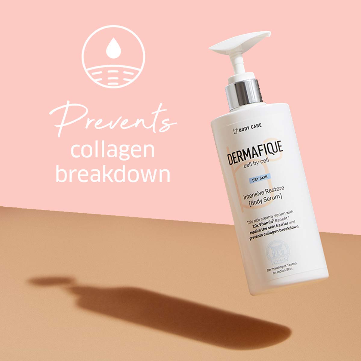 Dermafique Intensive Restore Body Lotion Serum with Vitamin E – 300ml | Ultra Hydrating Moisturizer for Dry Skin | 10x Vitamin E Benefits & Deep Hydration | Dermatologist Tested | Perfect for Daily Skincare Routine & Post-Shower Hydration