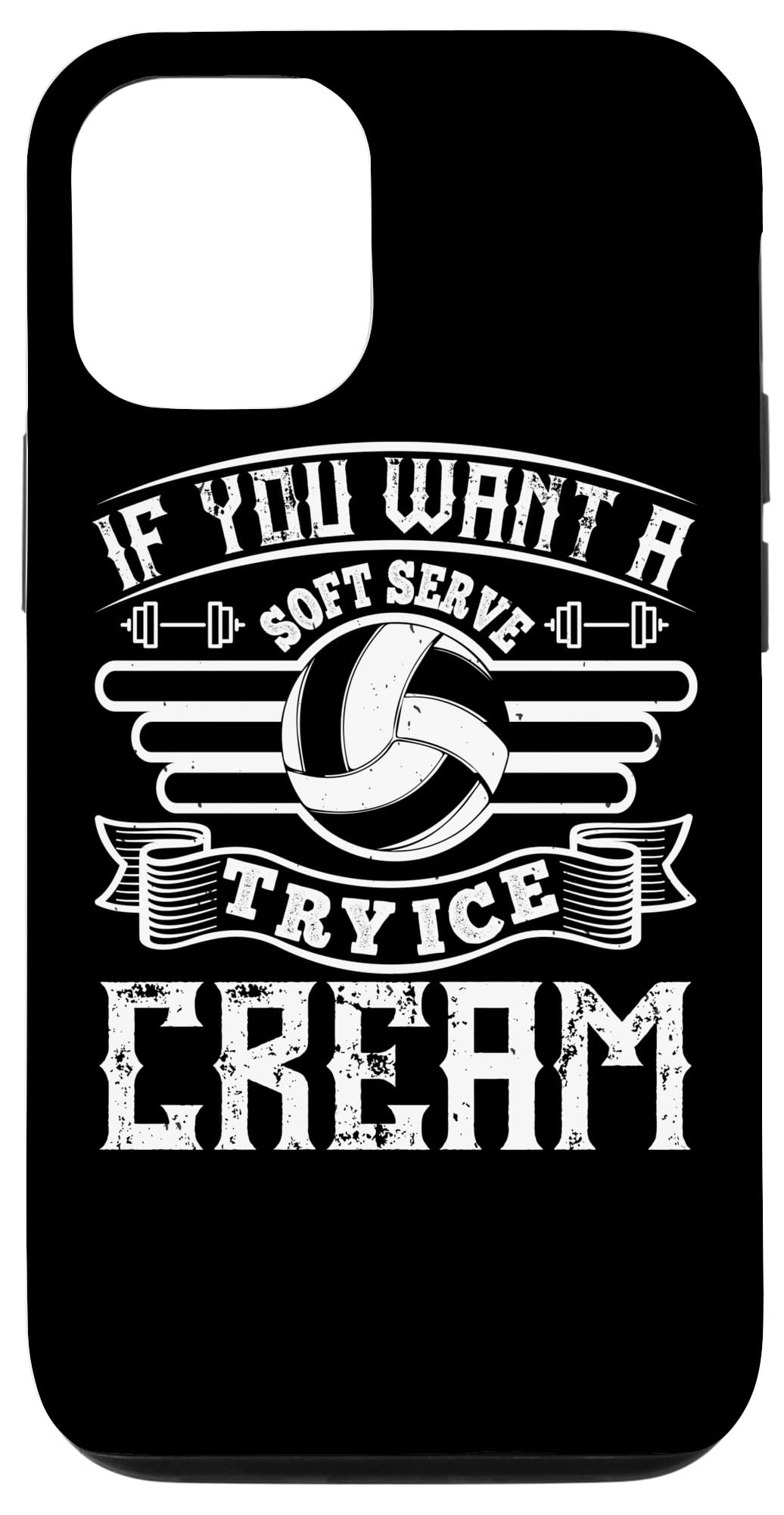 iPhone 12/12 Pro Funny Volleyball Soft Serve Ice Cream Case - Trendy Protective Phone Cover for Summer Beach & Sports Outings