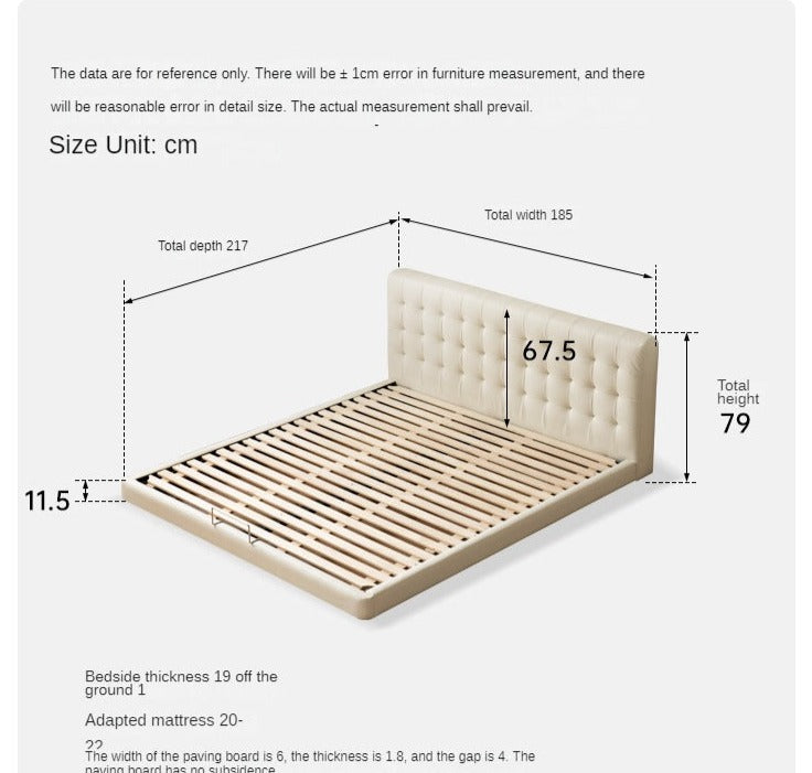 Organic Leather Art Floor Bed - Handcrafted Eco-Friendly Mattress for Adults & Kids - Perfect for Minimalist, Boho & Montessori Bedrooms
