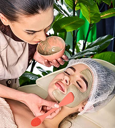 **Rampula Silicone Face Mask Brush - Flexible Facial Mud & Clay Mask Applicator Tool for Moisturizers, Charcoal & Body Lotions (Orange & Dark Blue) - Perfect for Spa, Skincare & At-Home Facial Treatments**