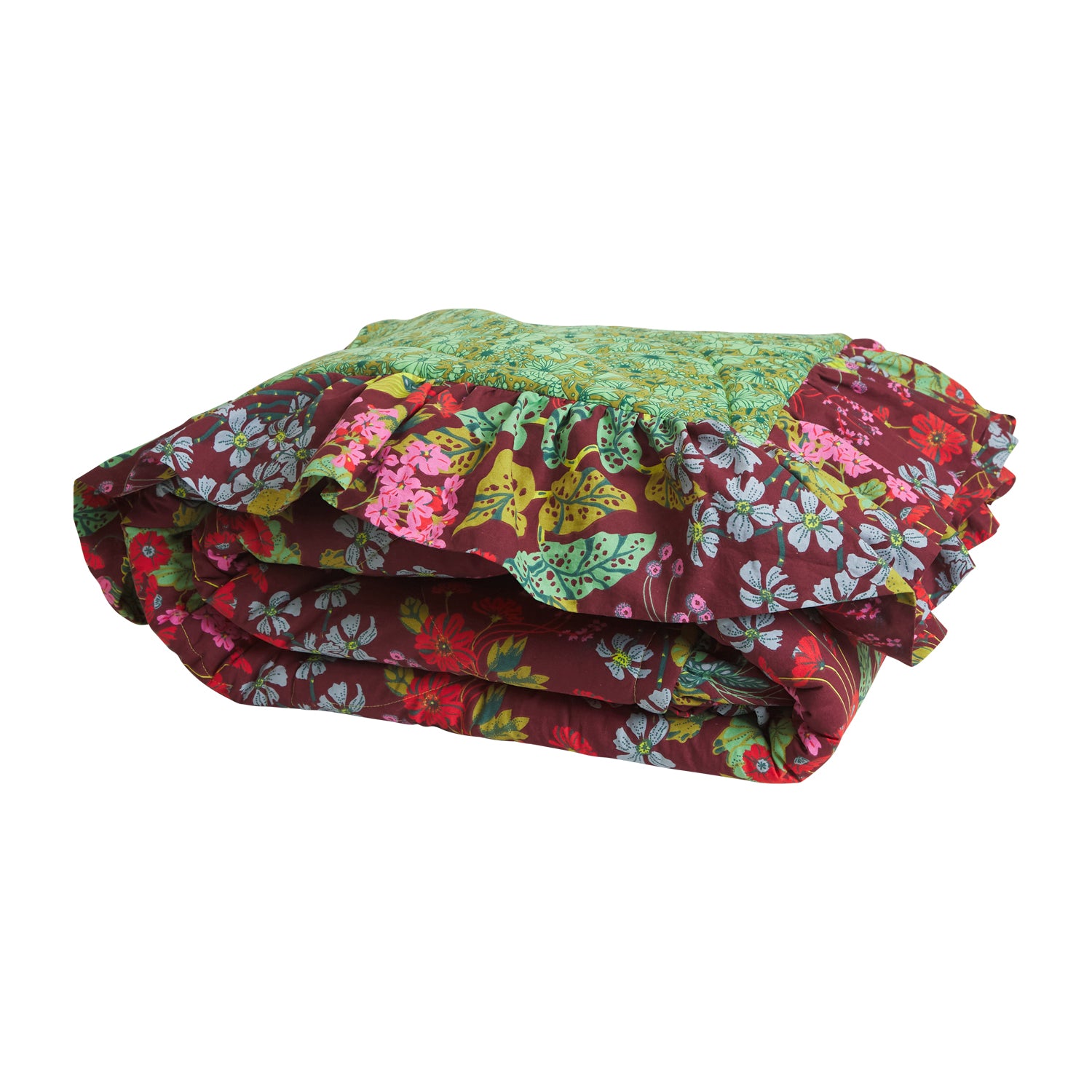 Genevieve Ruffle Bed Cover - Elegant Ruffled Quilted Bedspread for Queen Size Bed | Perfect for Master Bedroom, Guest Room & Cozy Home Decor
