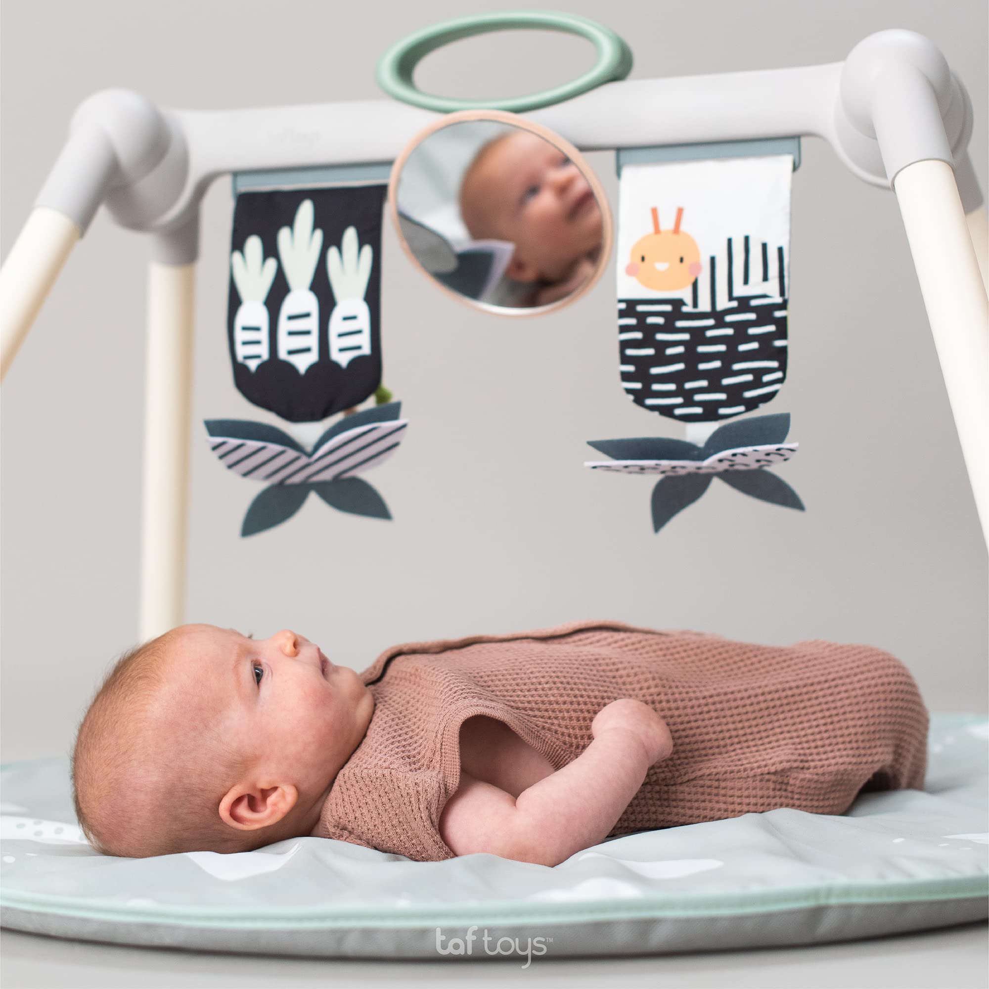 Taf Toys Urban Garden Foldable Baby Activity Gym - Soft Playmat with Hanging Toys for Newborns & Infants | Perfect for Tummy Time, Sensory Play & Early Development