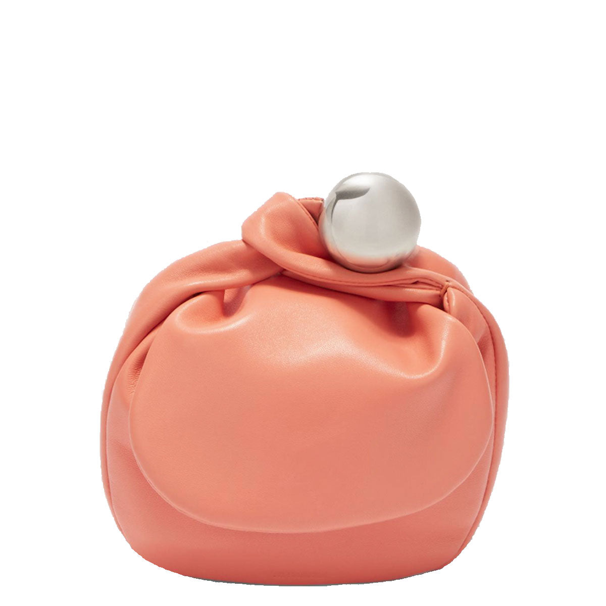 Premium Coral Leather Sphere Pouch - Elegant & Durable Handmade Leather Clutch for Women | Perfect for Parties, Weddings & Everyday Use