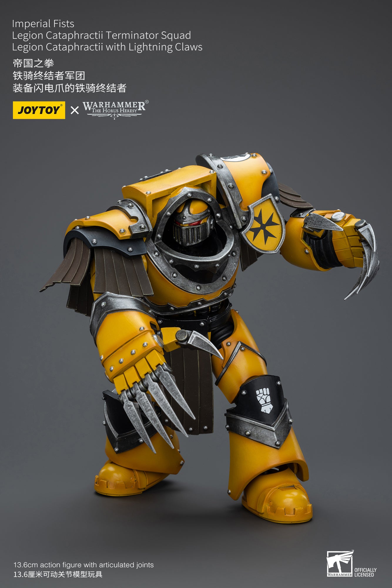 1/18 Scale JOYTOY Warhammer The Horus Heresy Imperial Fists Legion Cataphractii Terminator Squad Action Figures - Perfect for Collectors, Wargaming & Display