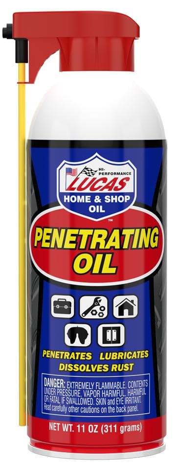 Lucas Oil 11043 Penetrating Oil - 11 Ounce (Pack of 12) | High Performance Lubricant for Rusted Bolts, Stuck Parts & Heavy Machinery Maintenance | Automotive, Industrial & DIY Use