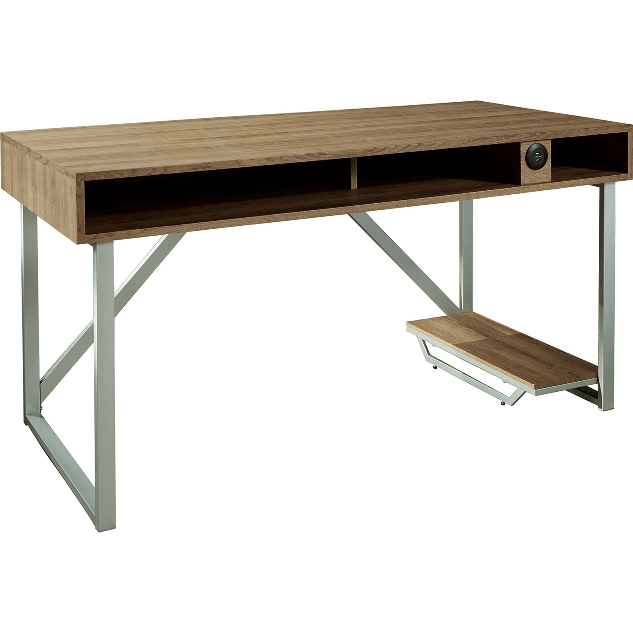 Barolli Modern Desk with Gunmetal Finish - Stylish Home Office Furniture for Work & Study | Perfect for Small Spaces & Minimalist Decor
