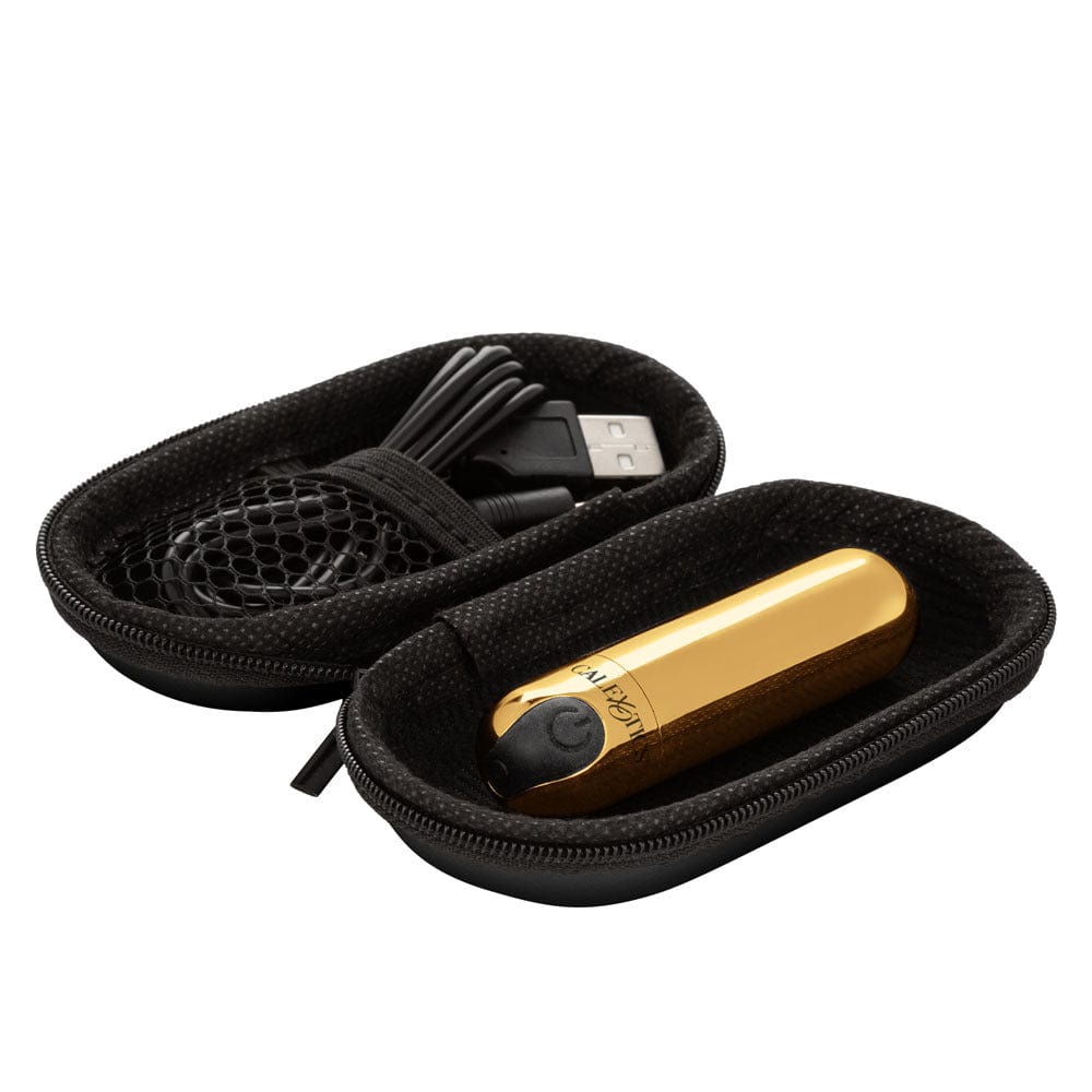 Rechargeable Hideaway Bullet Vibrator in Gold - Powerful & Discreet Personal Massager for Women - Perfect for Solo Play, Couples & Travel