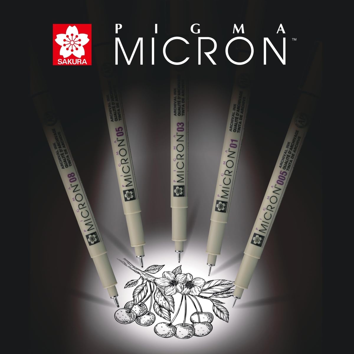 Sakura Pigma Micron 0.25mm Fine Line Drawing Pen - Red Ink for Artists, Sketching, Calligraphy & Bullet Journaling - Archival Quality Waterproof & Fade Proof Marker