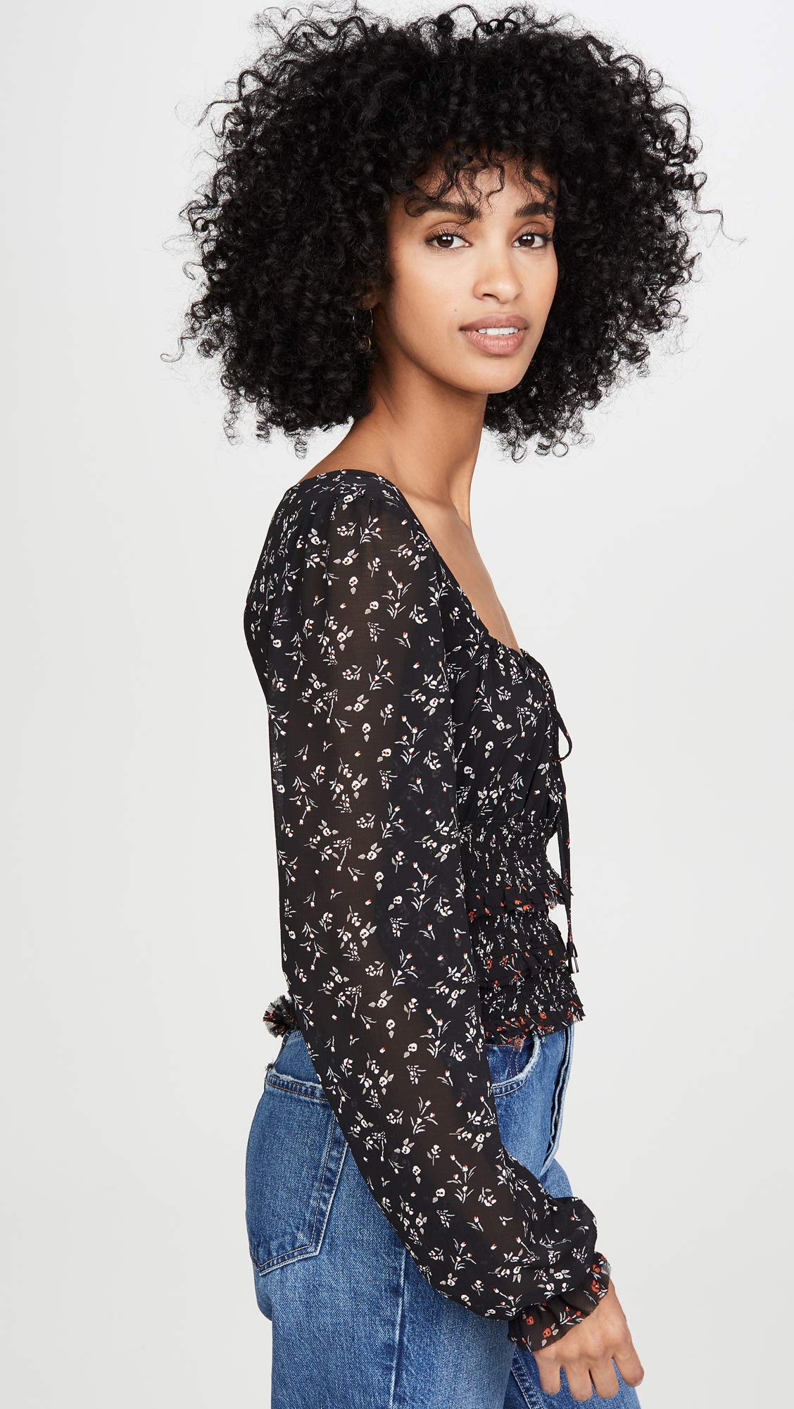Free People Women's Printed Lolita Top - Floral Boho Blouse for Casual Wear & Summer Outfits