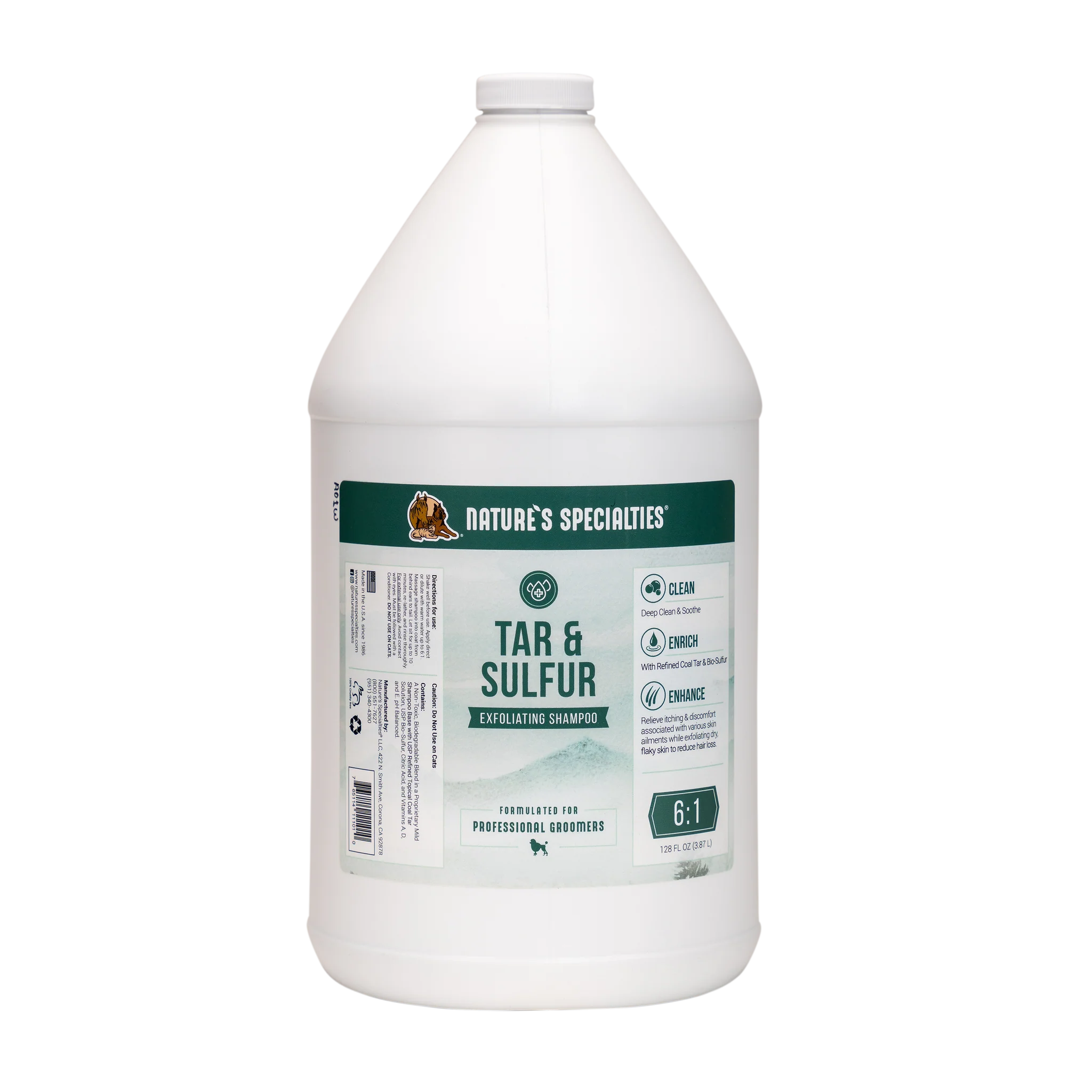 Nature's Specialties Tar & Sulfur Shampoo for Scalp Treatment - Psoriasis, Dandruff & Seborrheic Dermatitis Relief - Medicated Shampoo for Itchy Scalp & Flakes - Perfect for Daily Hair Care Routine