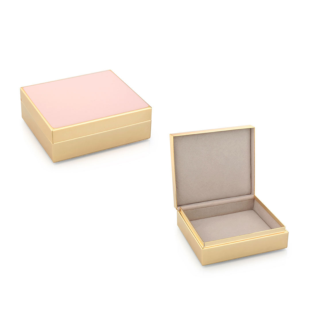 Elegant Pale Pink Enamel & Gold Plated Jewelry Trinket Box - Perfect for Storing Rings, Necklaces & Keepsakes | Gift Idea for Women, Bridesmaids & Special Occasions