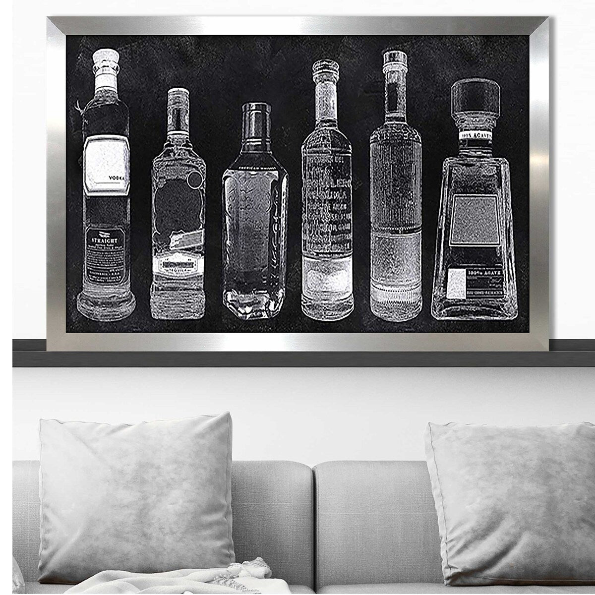 Stylish Bar Cart Print on Acrylic - Modern Home Bar Decor for Living Room, Dining Room or Office