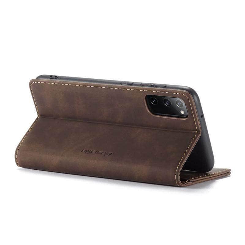 Samsung Galaxy S20 FE Lite Vintage Leather Flip Case - Slim Protective Cover with Card Holder | Perfect for Daily Use, Travel & Business