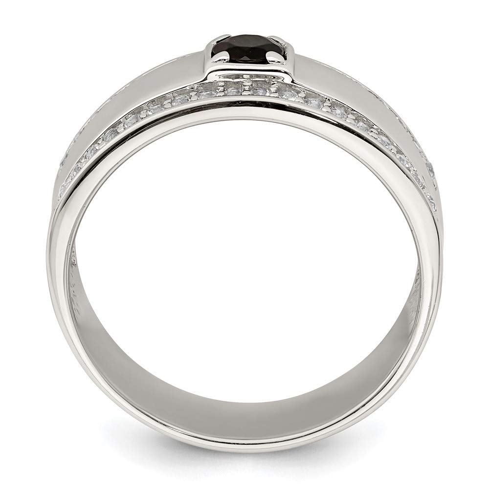 Men's 925 Sterling Silver Onyx & White Topaz Ring - Elegant Fine Jewelry for Men, Perfect Gift for Him - Ideal for Weddings, Anniversaries & Special Occasions