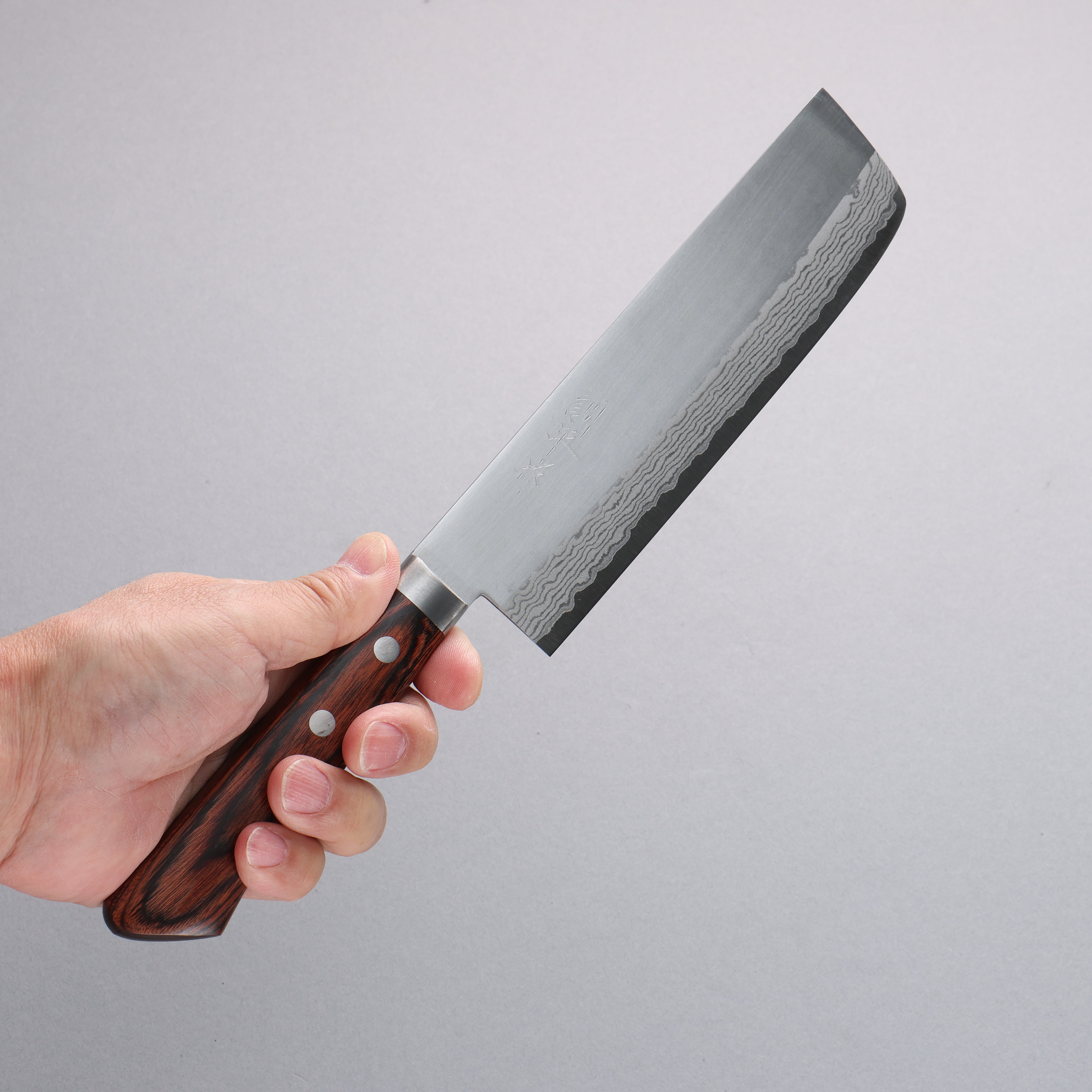 Premium Kunihira Sairyu VG10 Damascus Japanese Usuba Knife 165mm - Handcrafted Migaki Finish with Mahogany Pakka Wood Handle - Perfect for Sushi, Vegetables & Precision Cutting