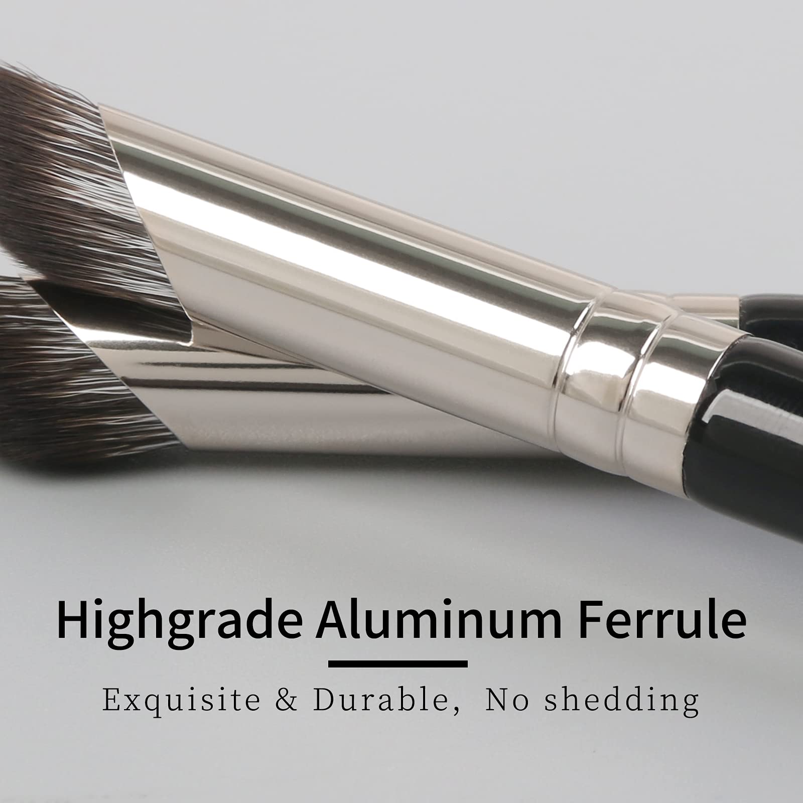 Professional Small Angled Concealer Brush for Nose Contour & Under Eye Makeup - Black (8M01) | Perfect for Precise Highlighting, Blending & Touch-Ups