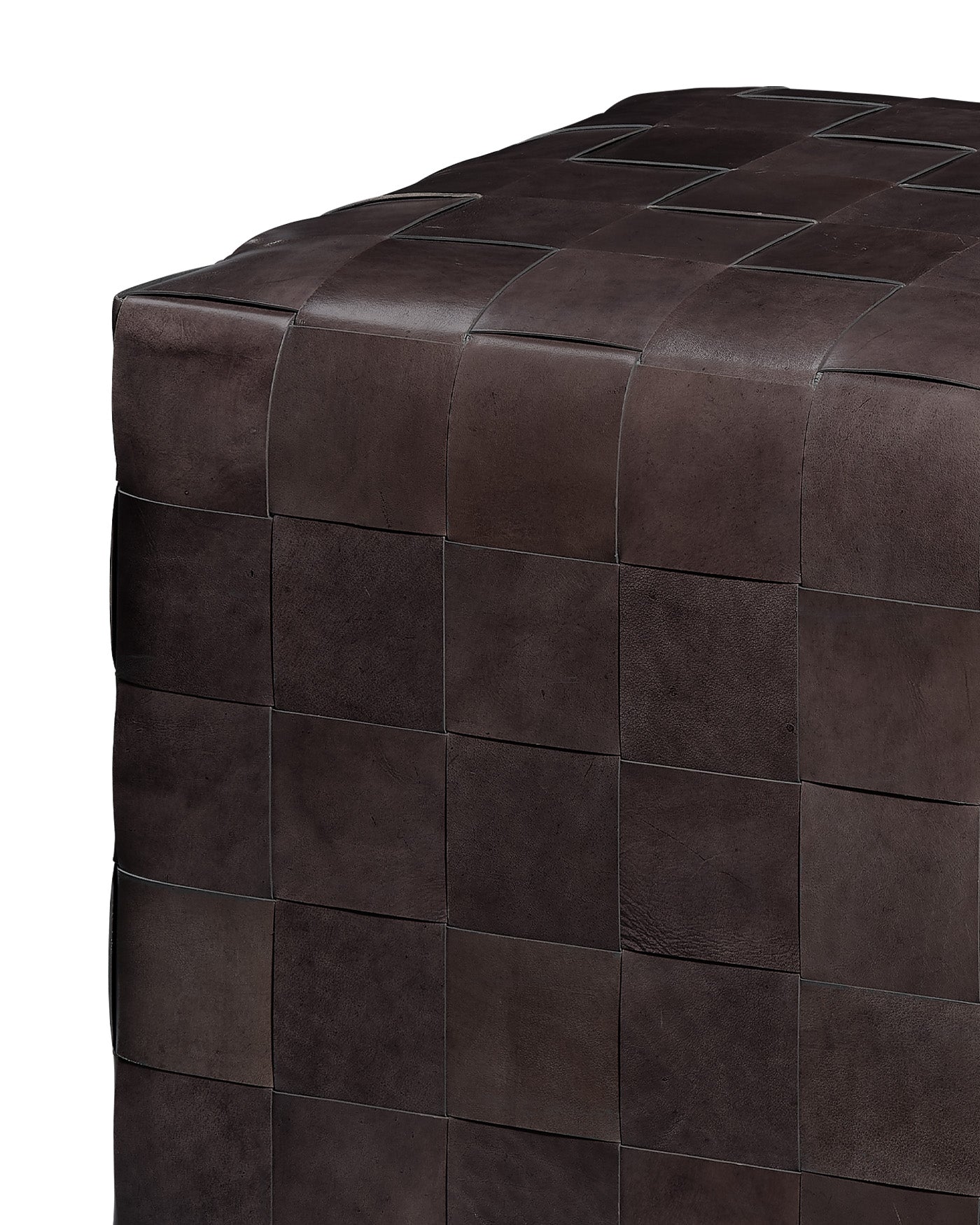 Handcrafted Woven Leather Ottoman Footrest - Stylish & Durable Living Room Decor for Relaxing & Extra Seating