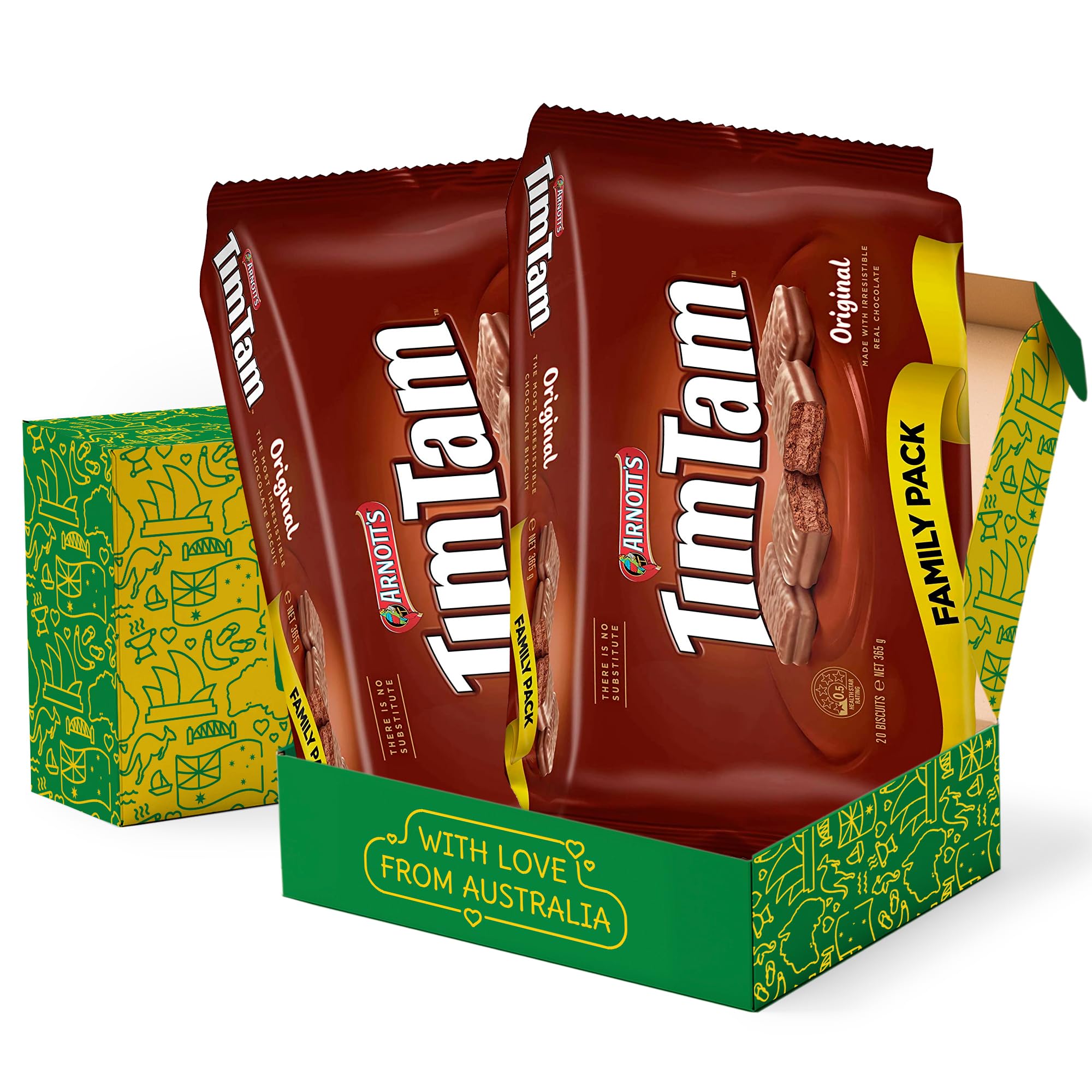 Original Tim Tam Chocolate Biscuits (2 Pack, 40 Pieces) - Authentic Australian Snacks & Gift Box - Perfect for Gifting, Parties & Coffee Time - Shipped from Australia