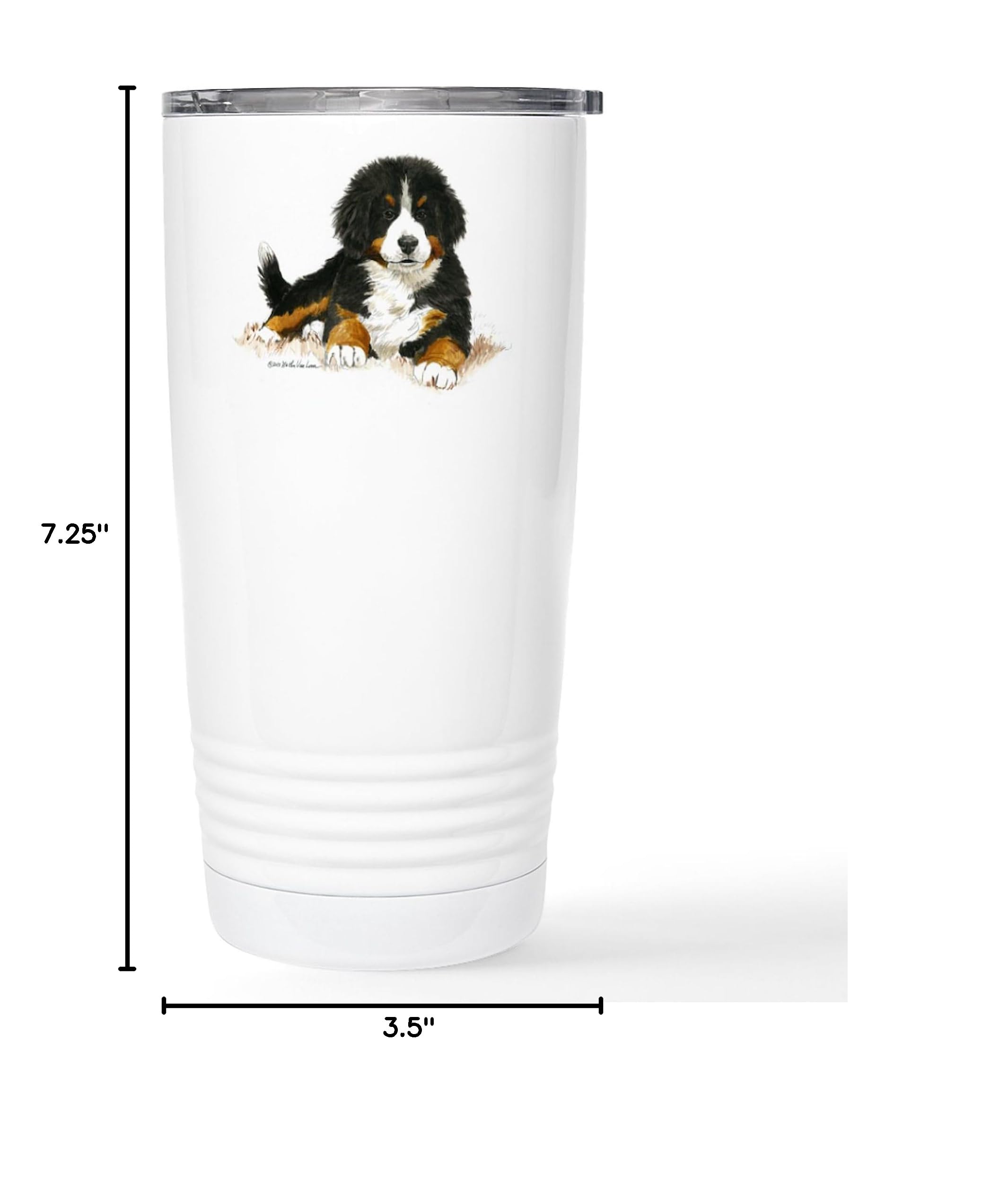 Bernese Mountain Dog Travel Mug 20 oz - Insulated Stainless Steel Coffee Tumbler with Bright Eyes Design - Perfect for Hot & Cold Drinks at Home, Office or Outdoor Adventures