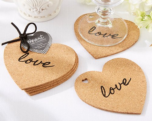Heart-Shaped Cork Coasters Set of 4 (48-Piece Bulk Pack) - Absorbent & Durable Drink Pads for Wine Glasses, Coffee Mugs, and Table Protection