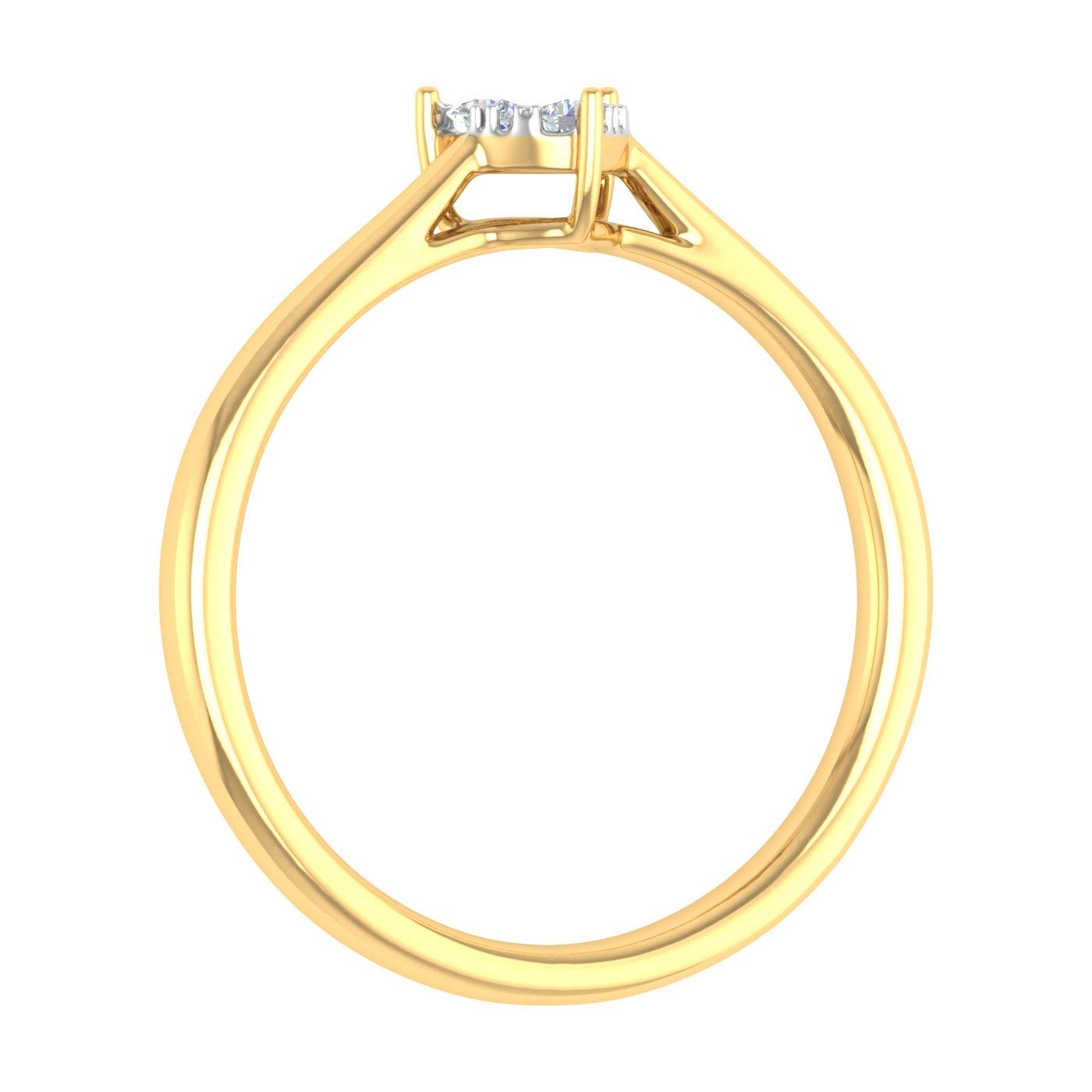 0.15 Carat Heart Shaped Diamond Ring in 10K Solid Gold - Dainty Promise Ring for Women, Valentine's Day Gift, Anniversary Jewelry for Her